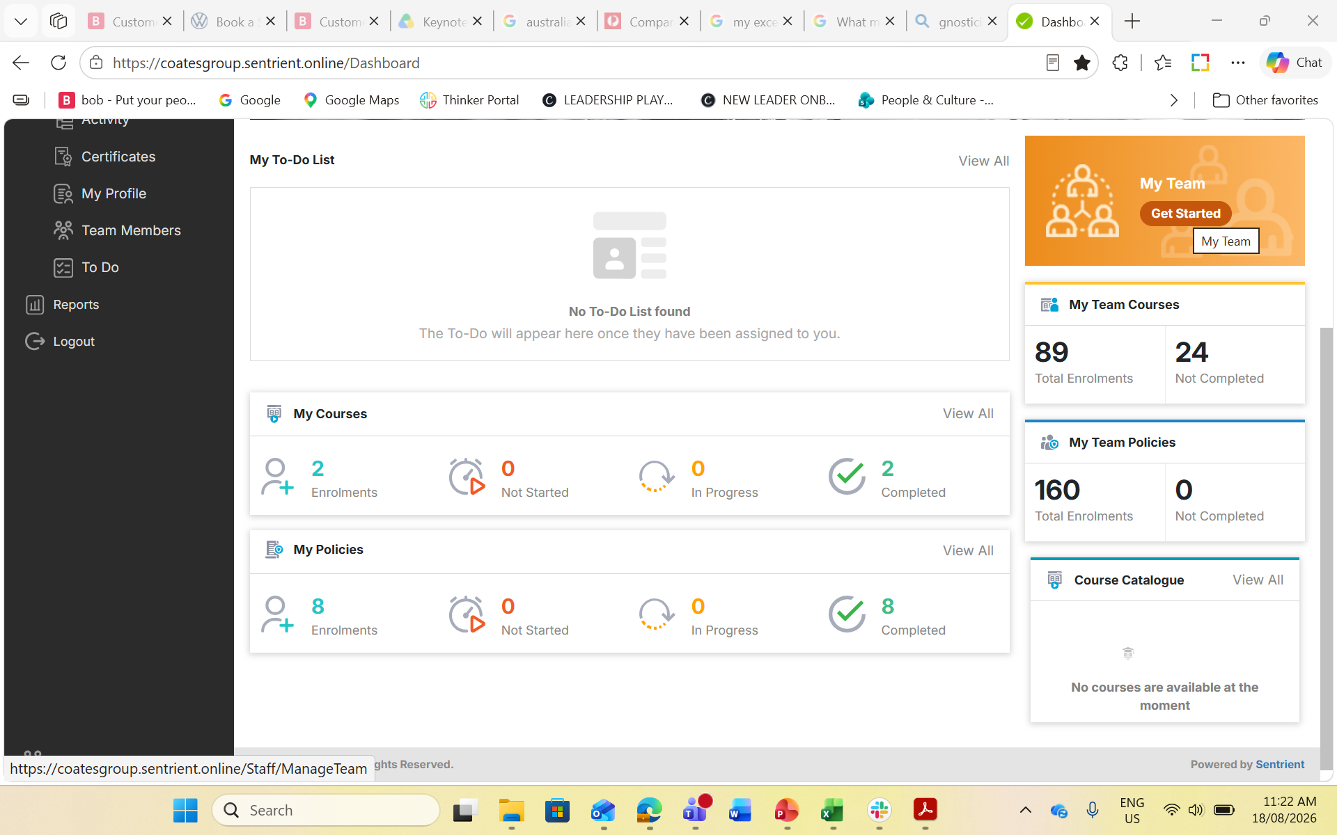 Step #1: Click Get Started under the My Team section on your homepage.