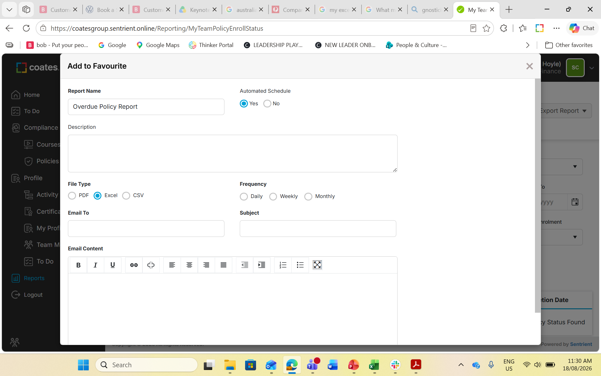 Step #25: Click the Yes radio button under Automated Schedule to enable recurring delivery.