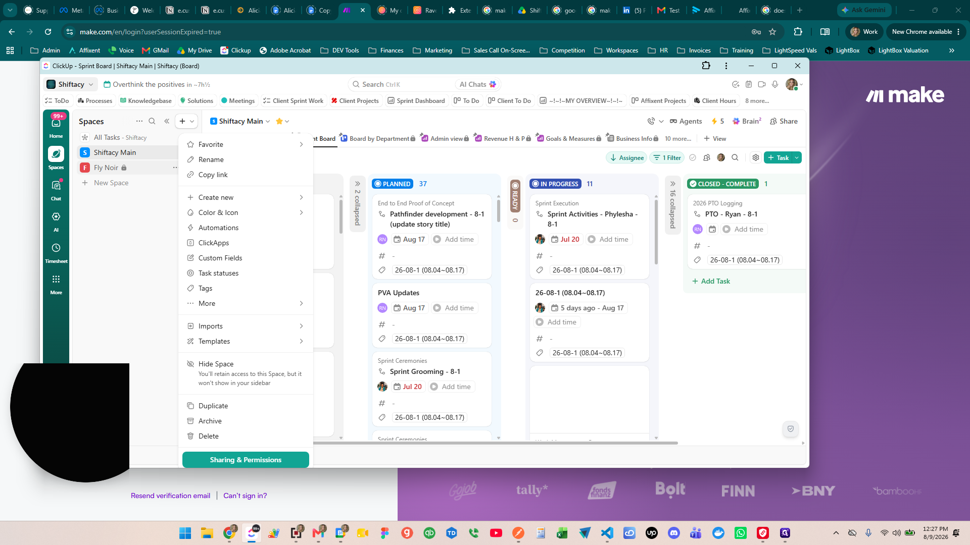 Step #4: Click + New Space in the sidebar to add a space to your current workspace.