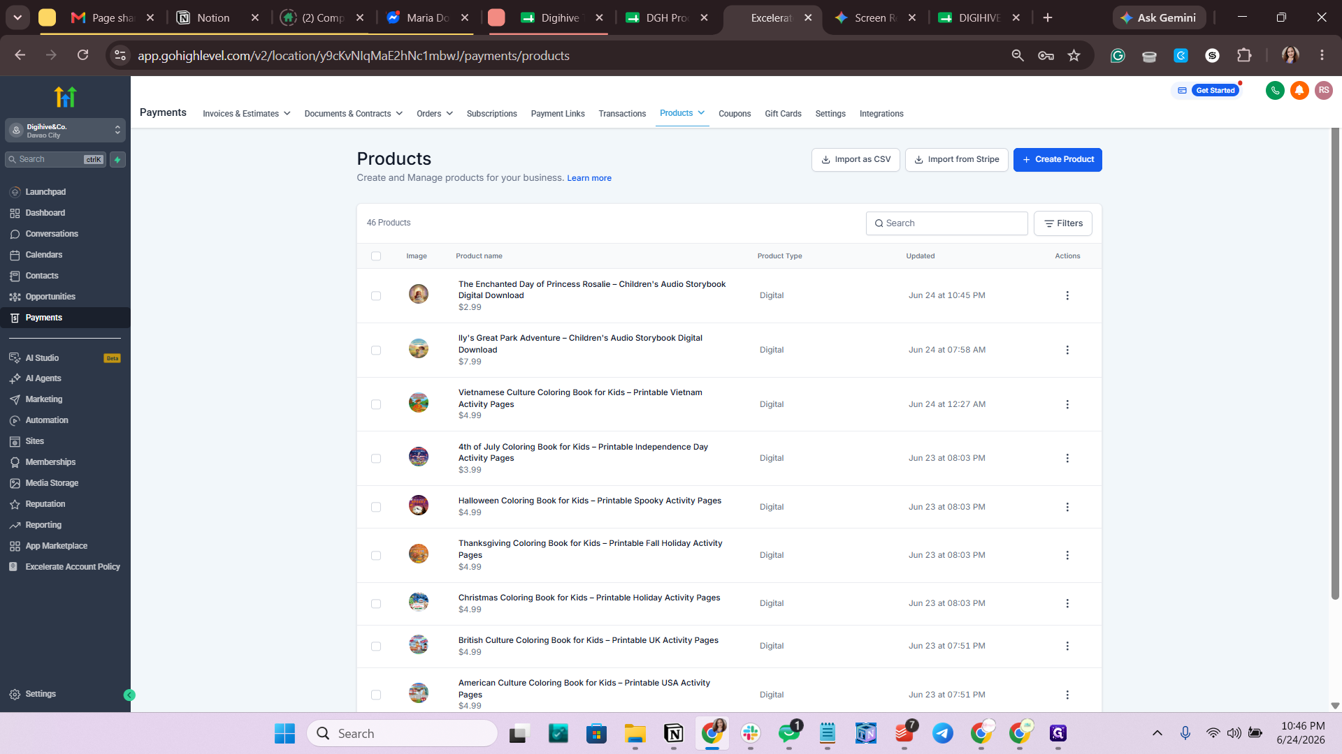 Step #13: Click + Create Product.
