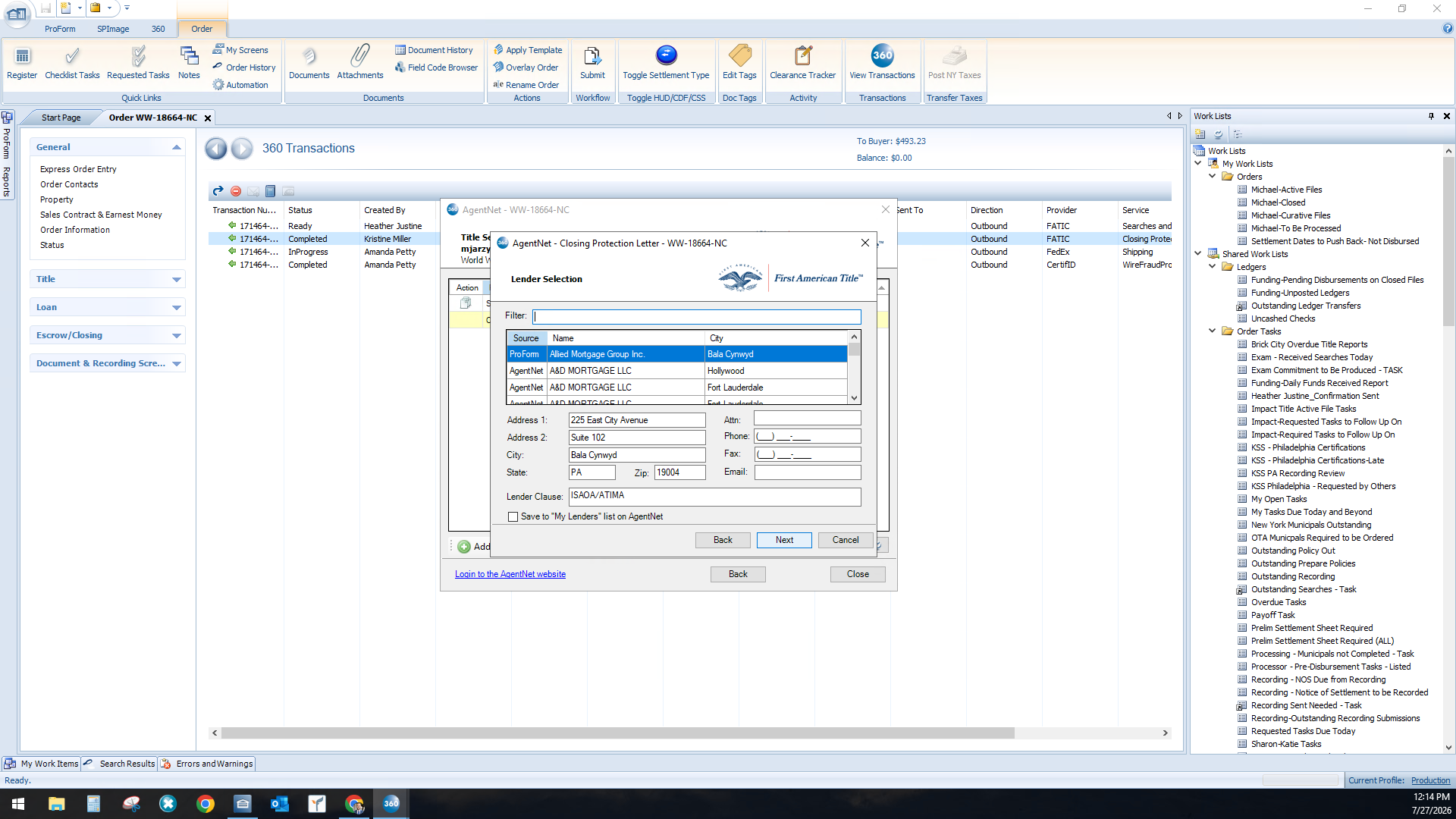 Step #8: Search for your required lender, select them, and click Next.