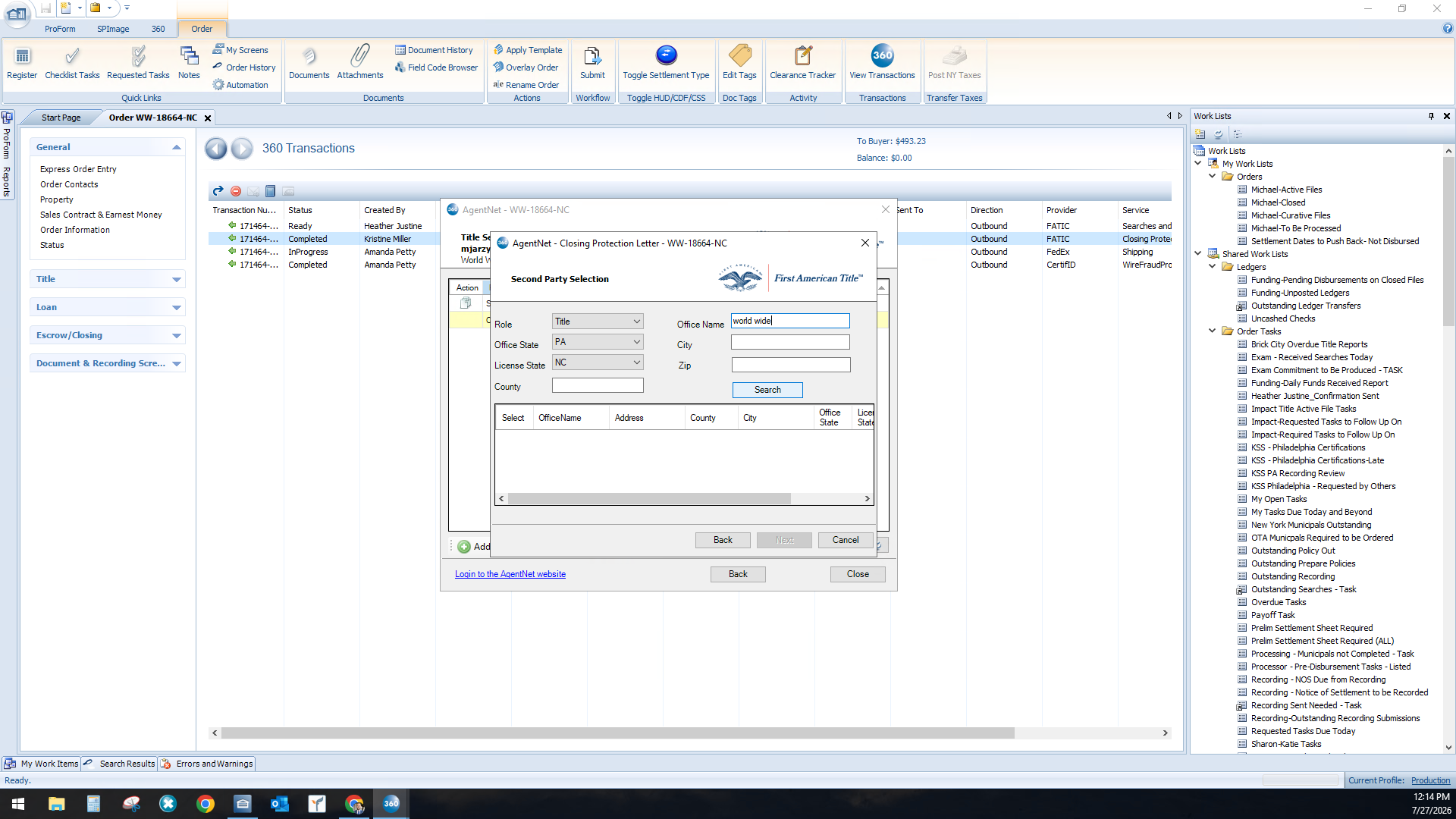 Step #5: Enter the office name in the search field (e.g., "world wide") and click Search.