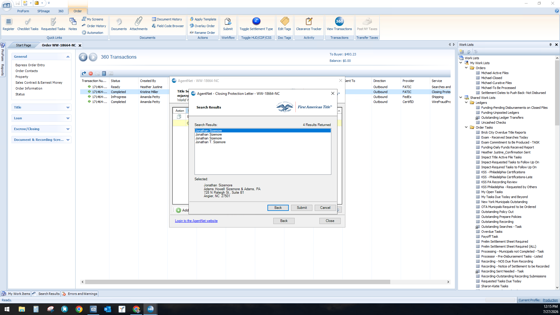 Step #11: Select the correct contact from the search results to populate their address details.