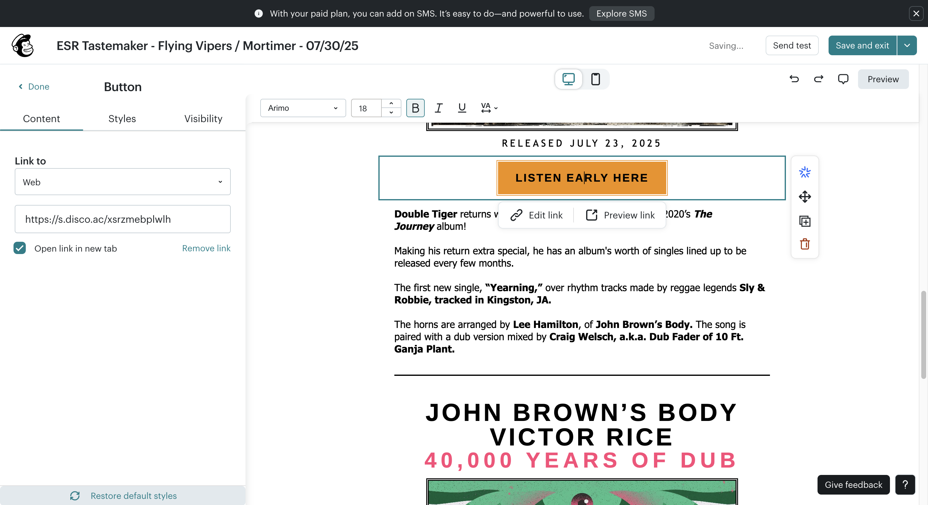 Step #75: Double-click on "LISTEN EARLY HERE"