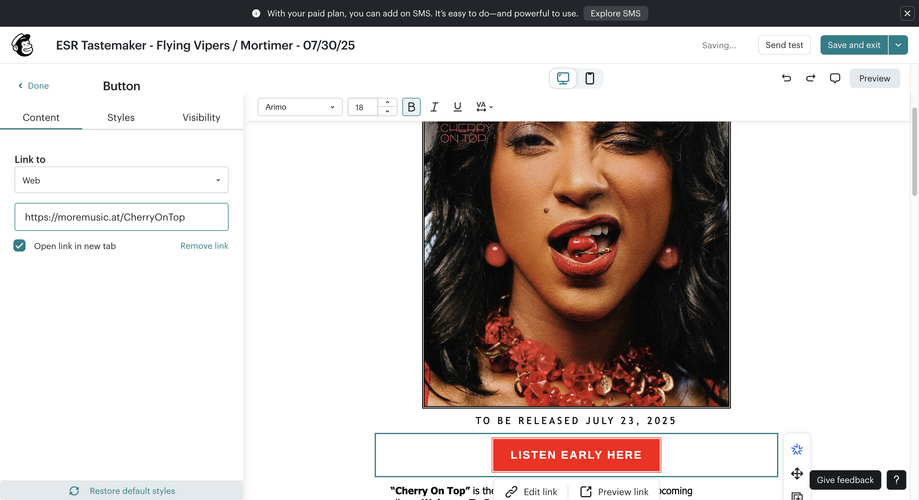 Step #63: Click on "LISTEN EARLY HERE"
