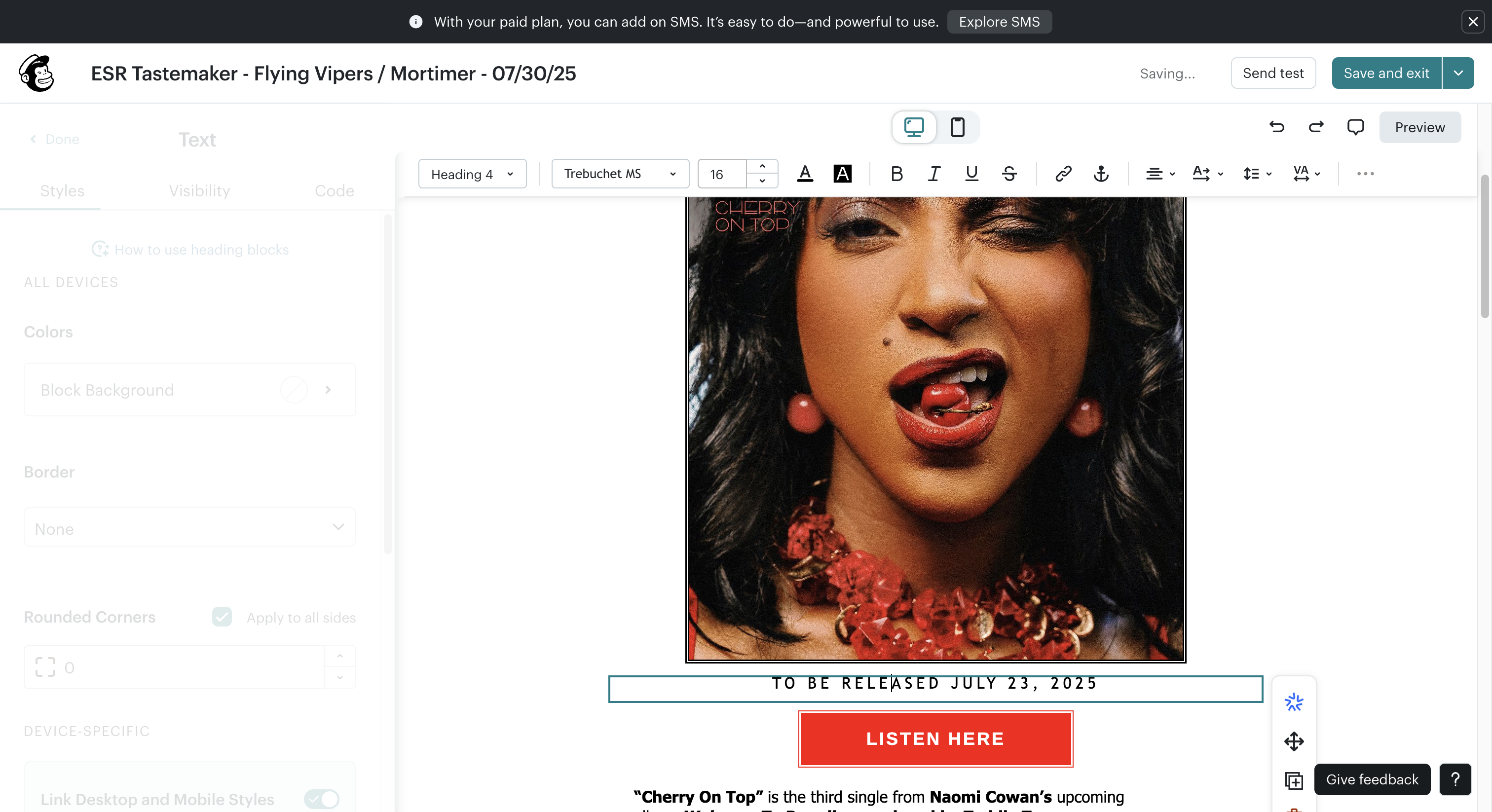 Step #65: Double-click on "TO BE RELEASED JULY 23 ,"