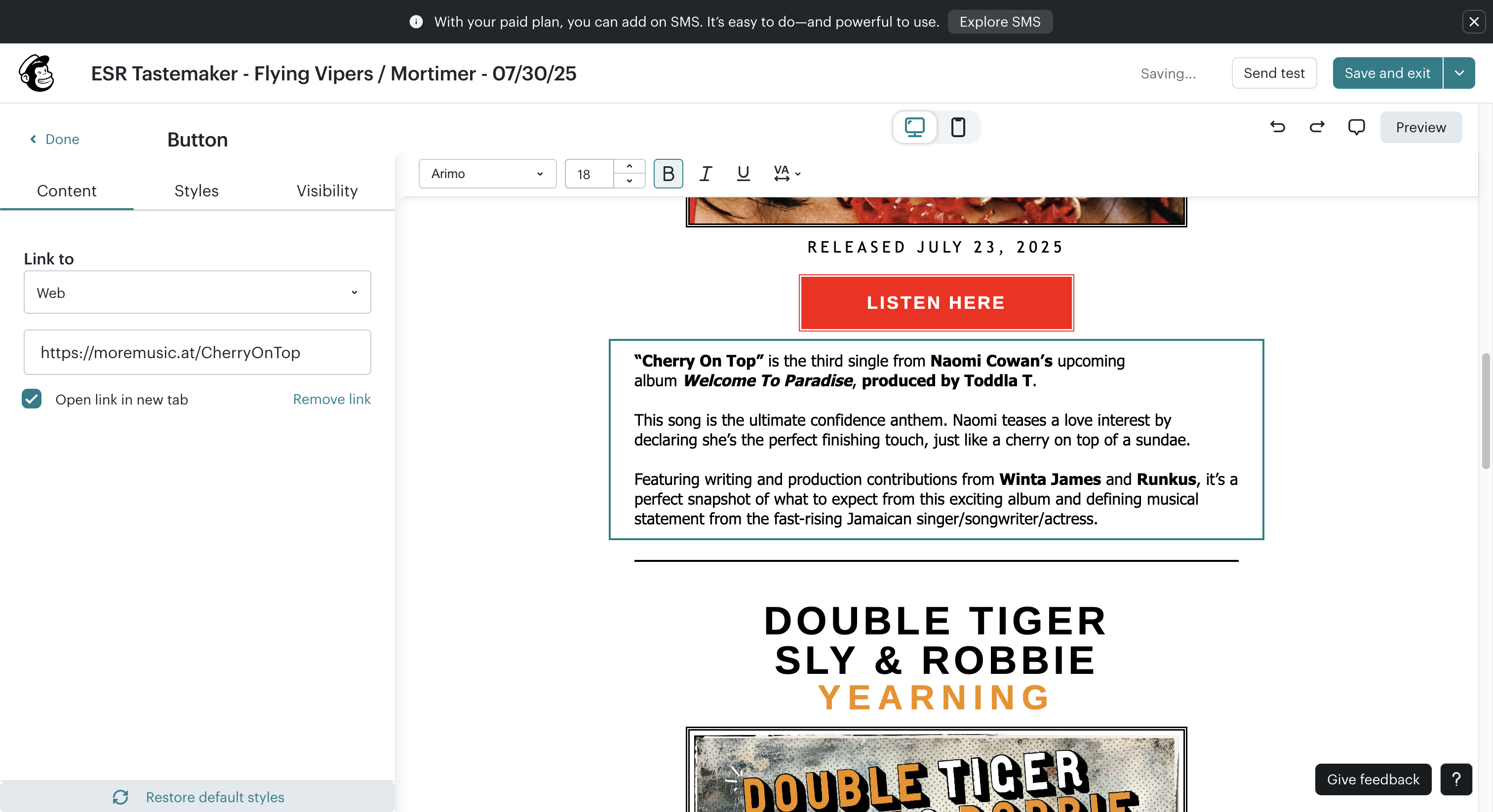 Step #110: Click on "d production contributions from Winta James and Runkus"