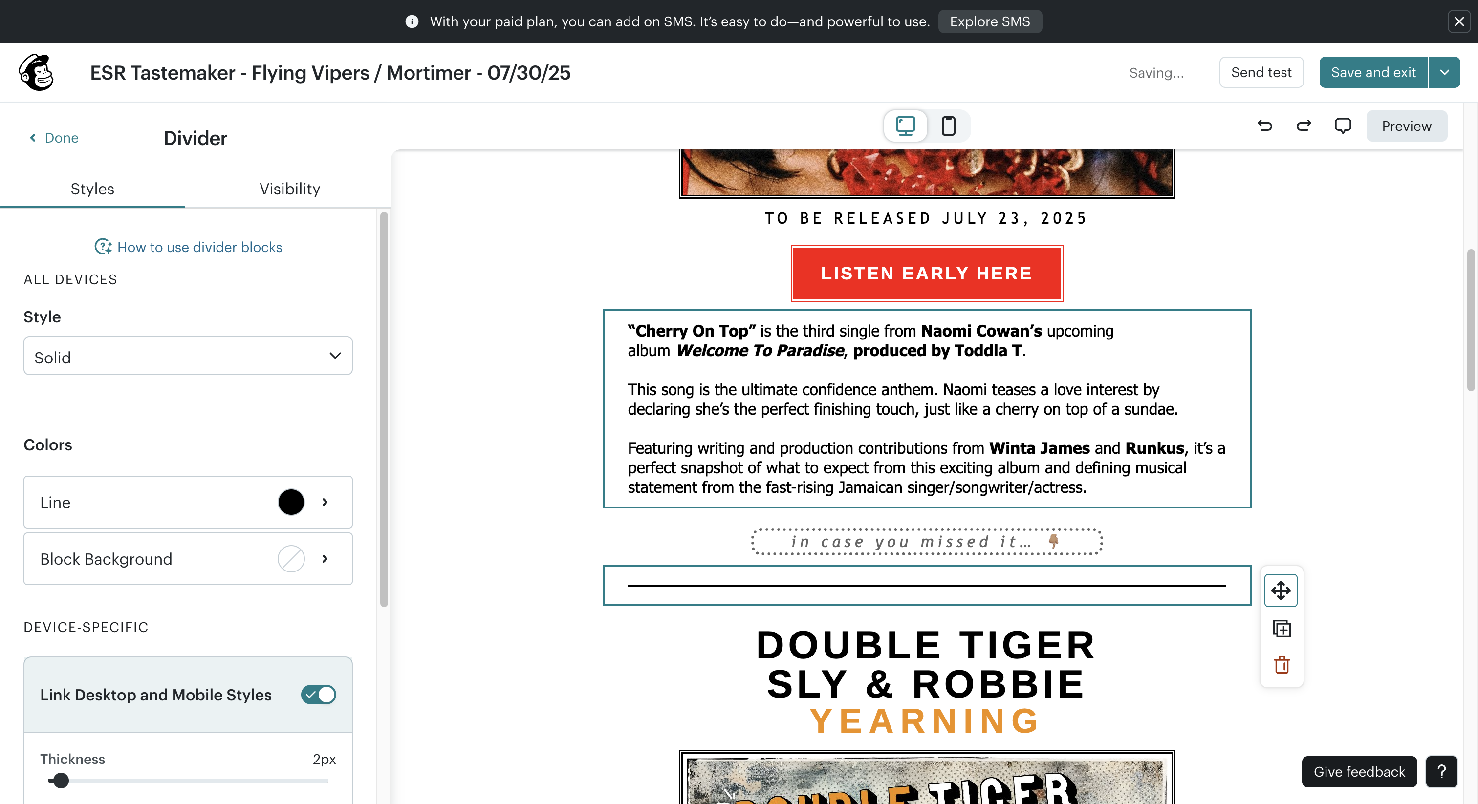 Step #53: Click on "d production contributions from Winta James and Runkus"
