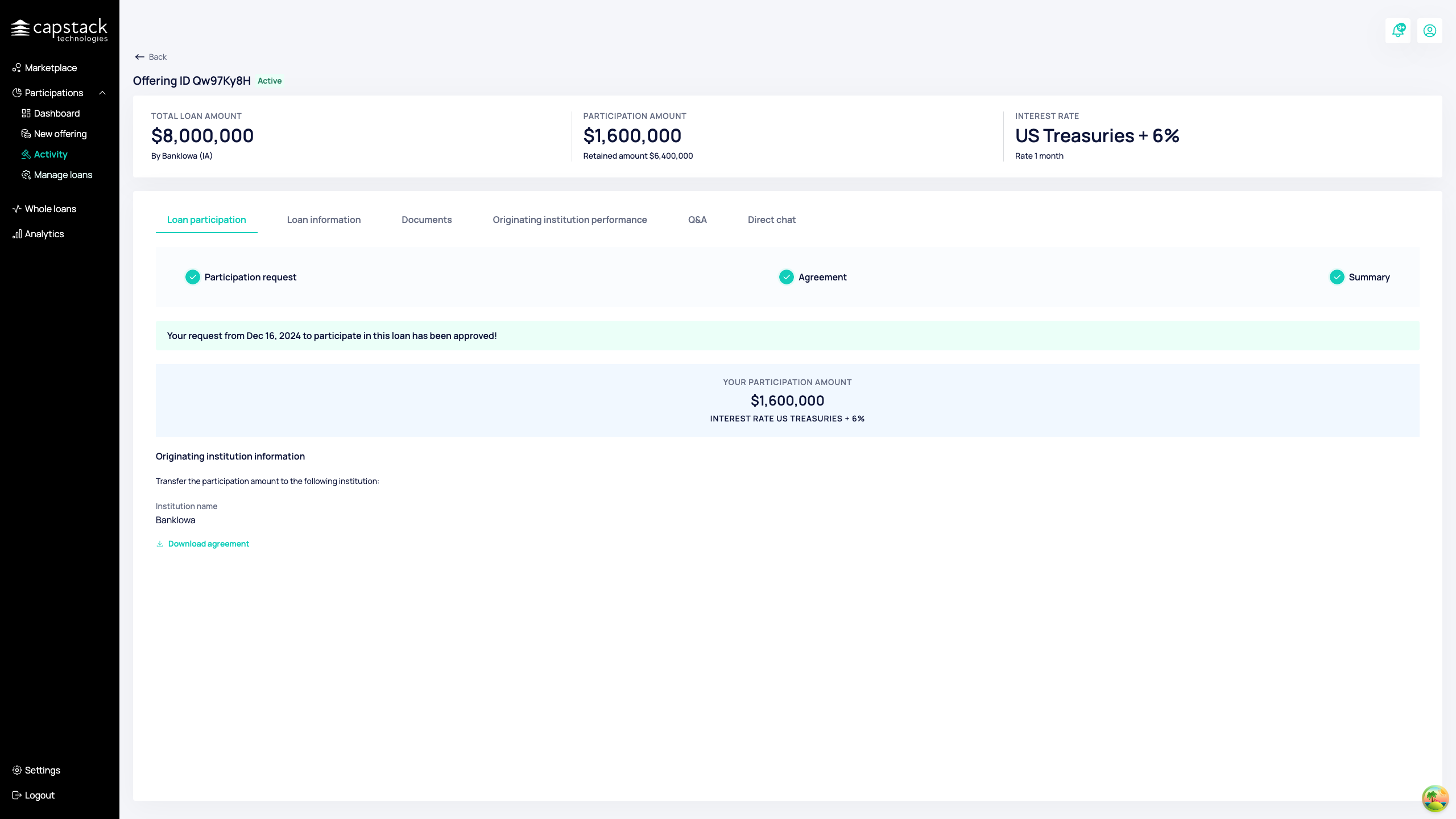 Step #24: Click on "Manage loans"