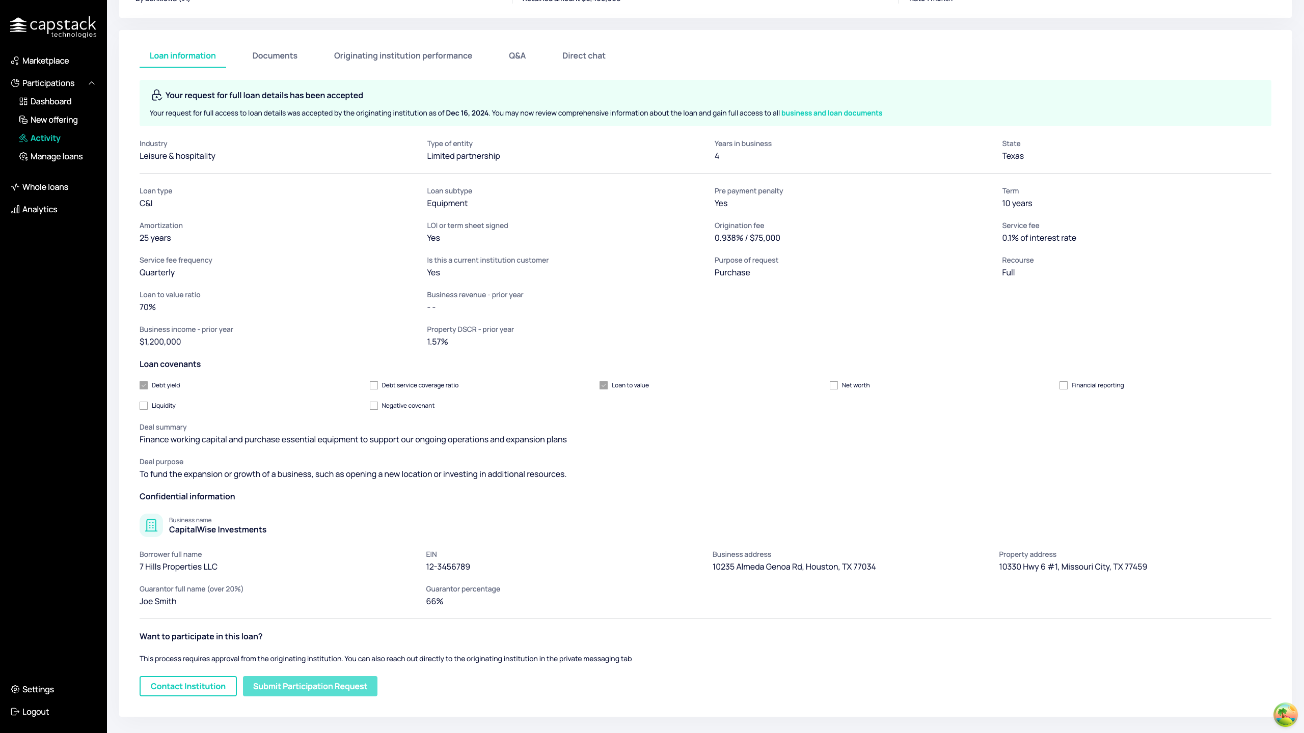Step #11: Click on "Submit Participation Request"