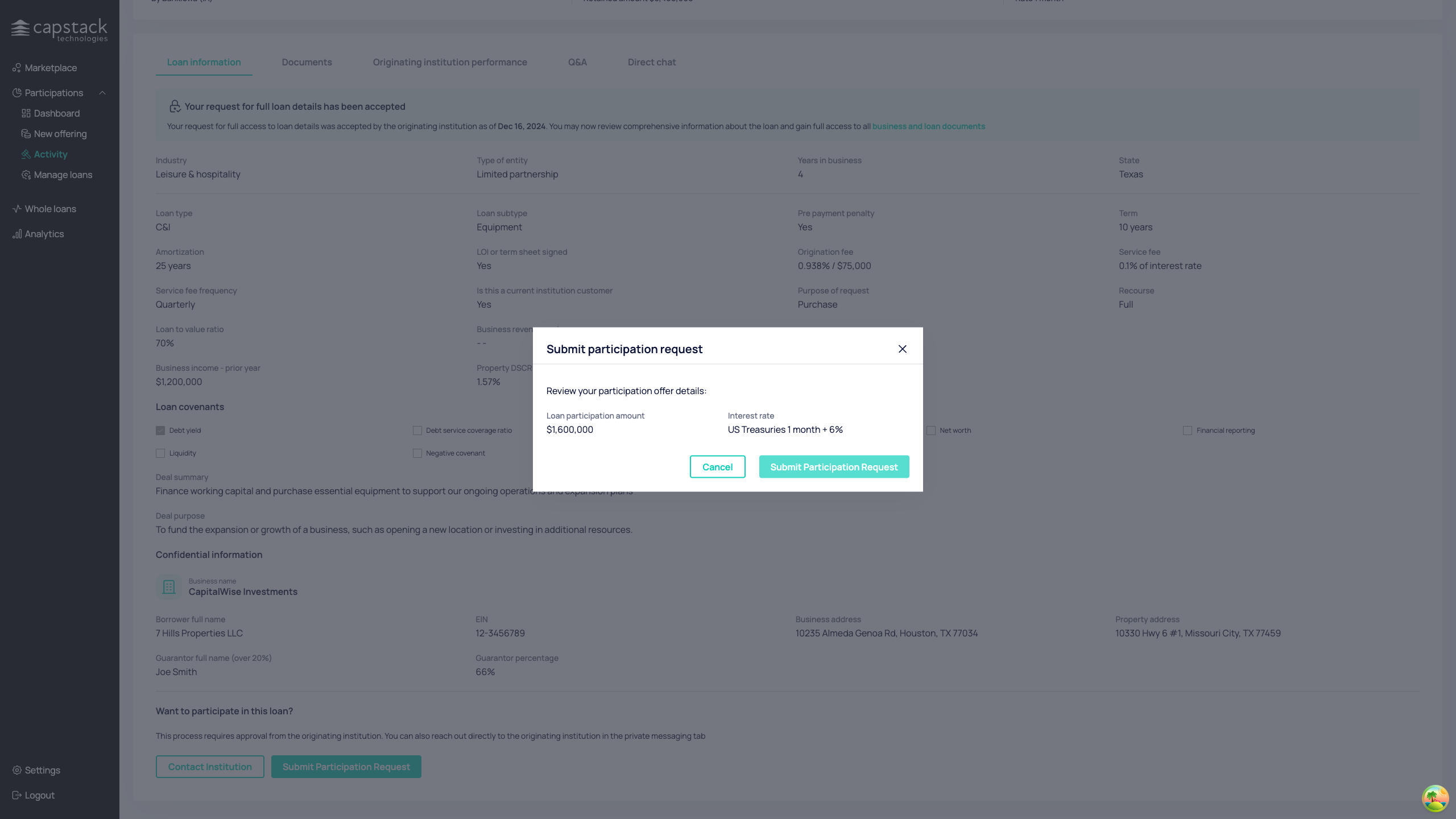 Step #12: Click on "Submit Participation Request"
