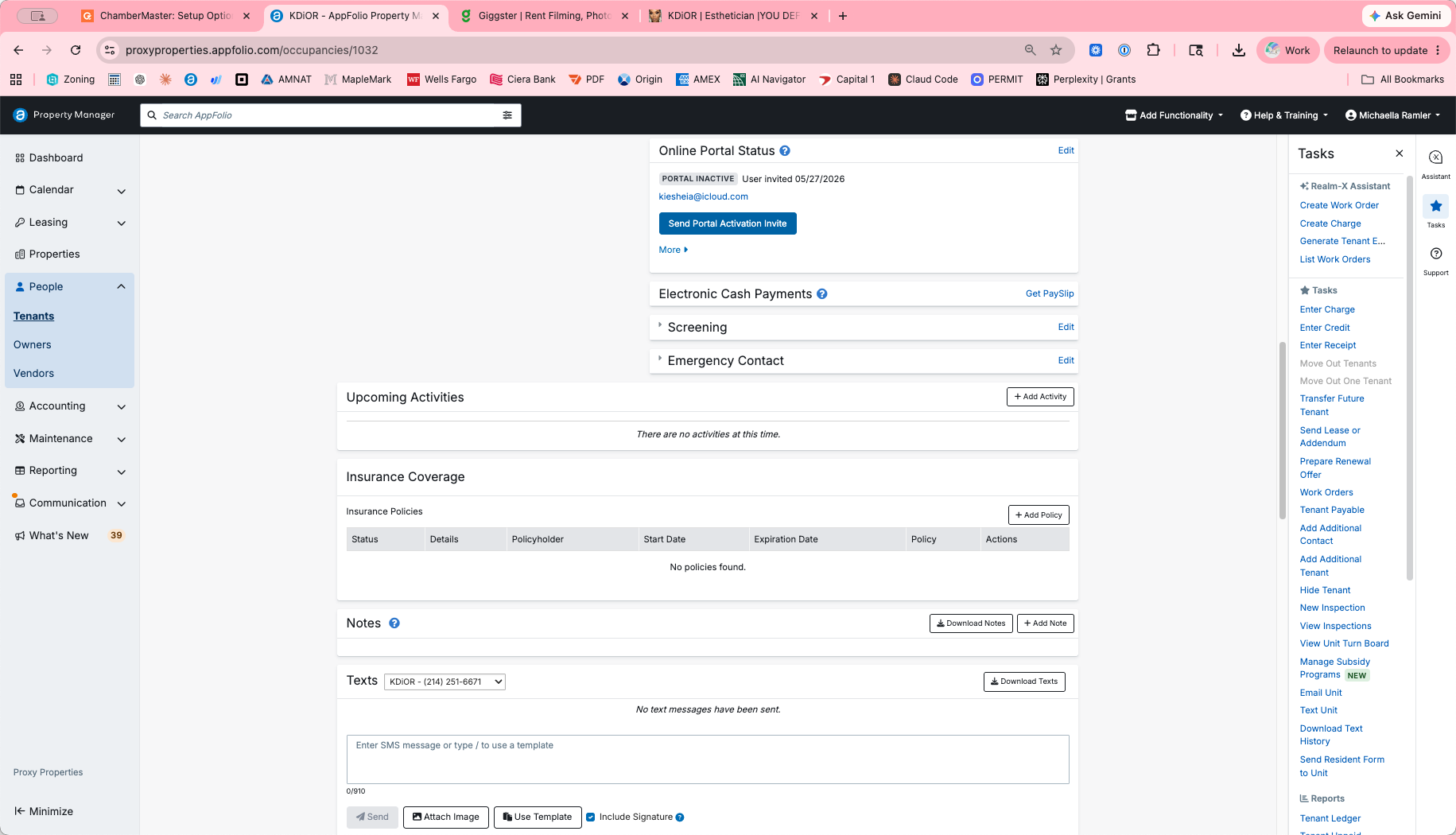 Step #17: On the newly created tenant's profile dashboard, click the Send Portal Activation Invite button.