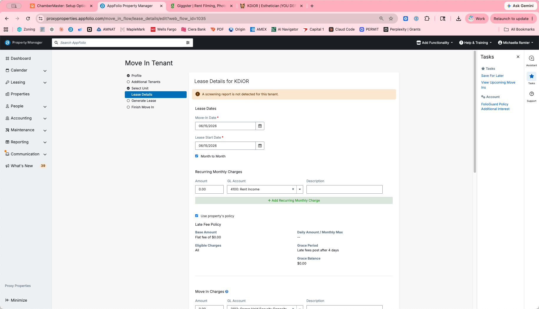 Step #8: To add additional monthly fees (like parking or pet rent), click Add Recurring Monthly Charge.