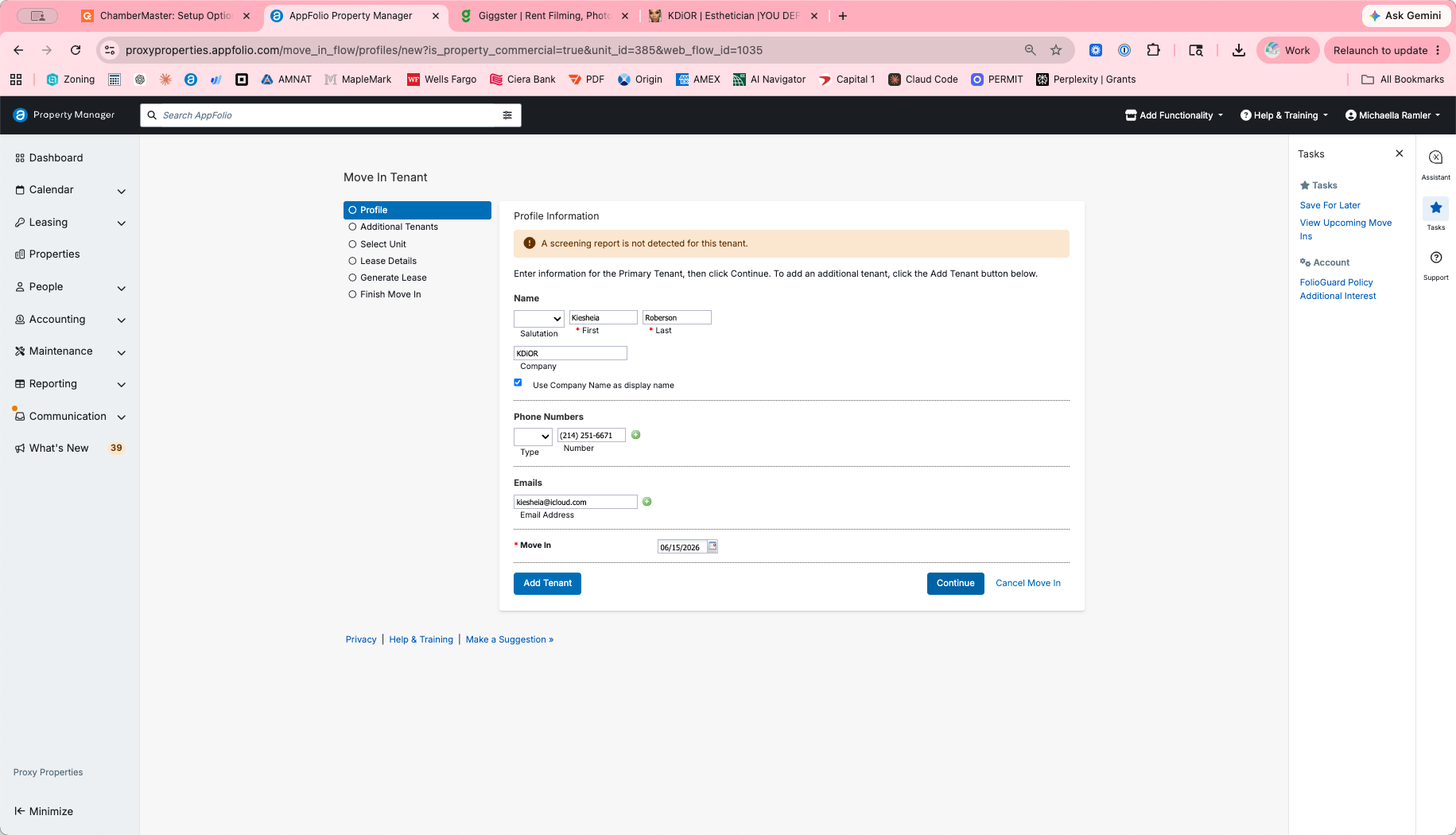 Step #4: Review the inputted information and click Continue at the bottom of the page.