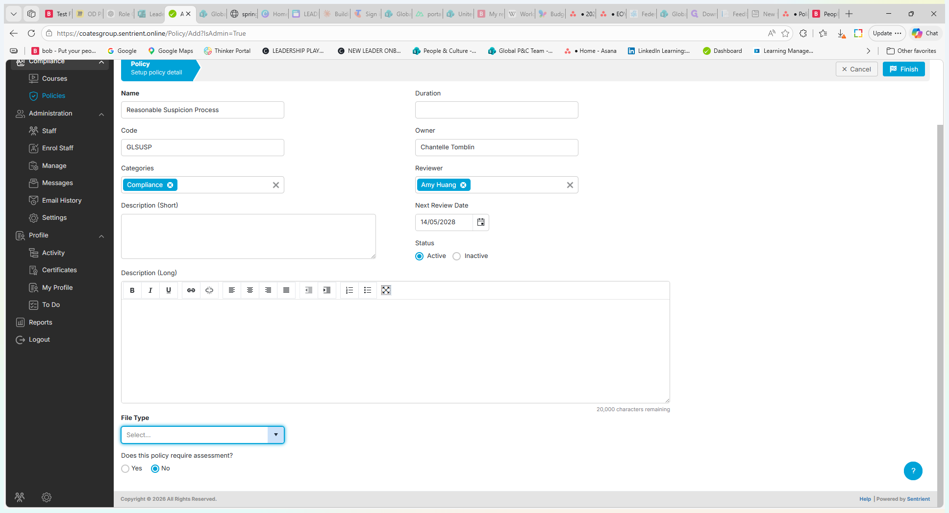 Step #11: In the File Type dropdown at the bottom of the form, select Audio / Video / Document.