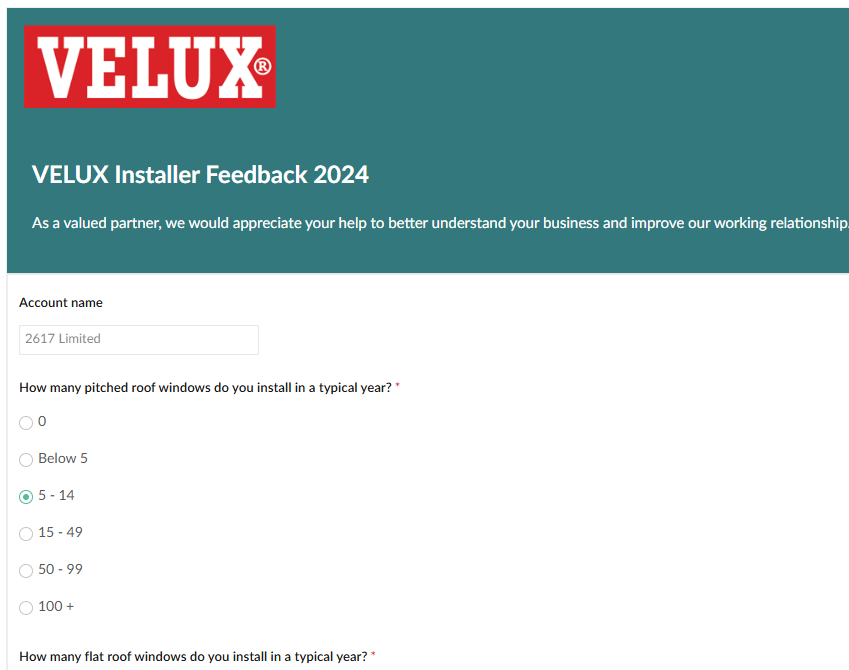 Step #11: You will be directed to the survey form 