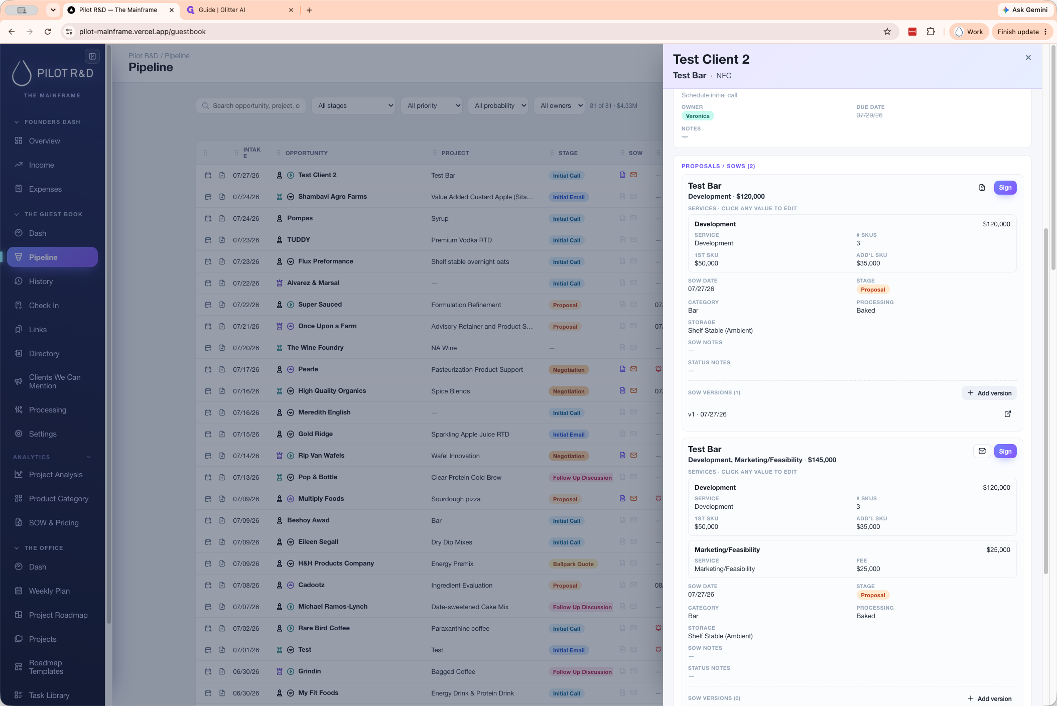 Step #20: Click + Add version on an existing proposal card.