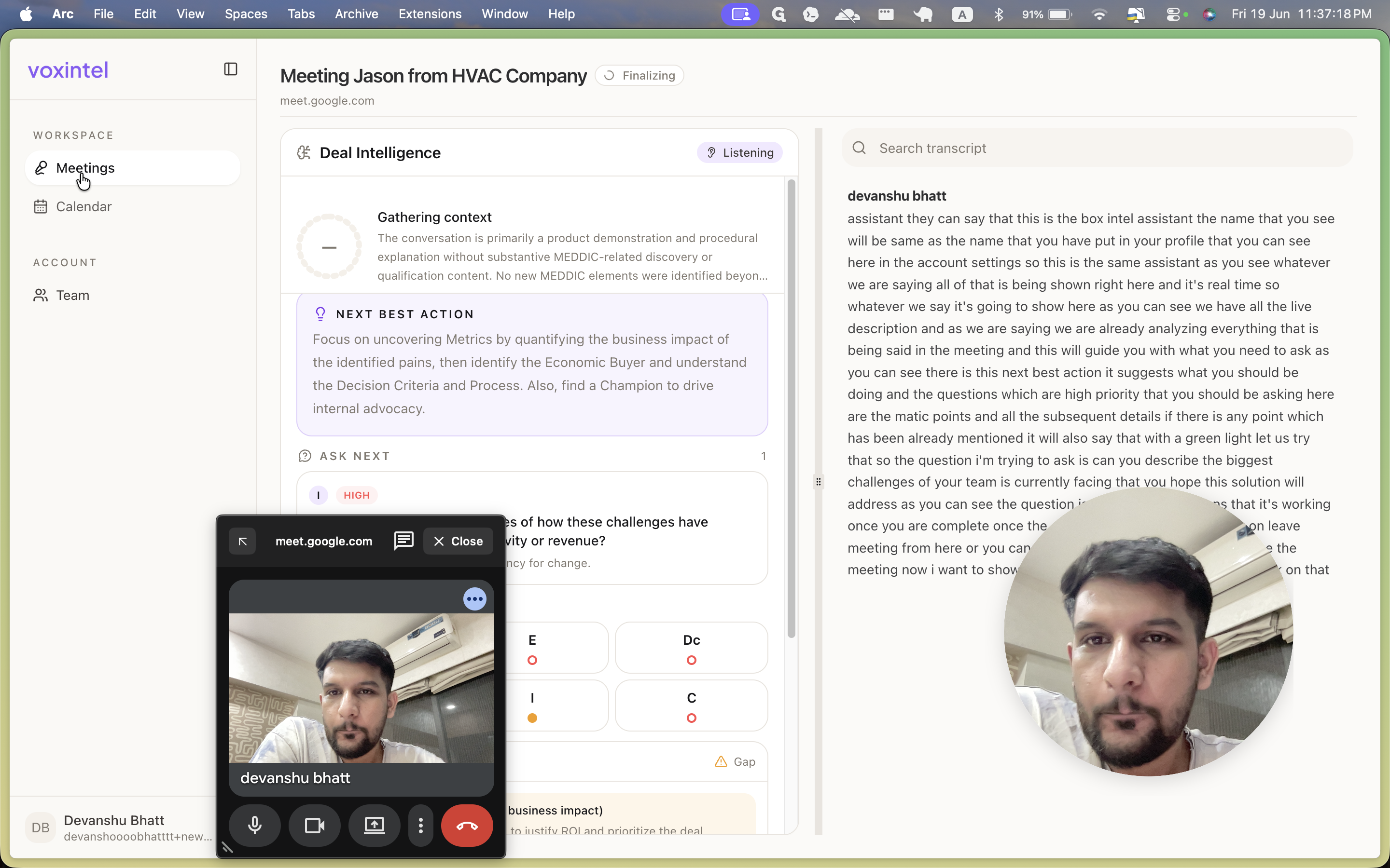 Step #11: Click Meetings in the left sidebar to return to the main dashboard.