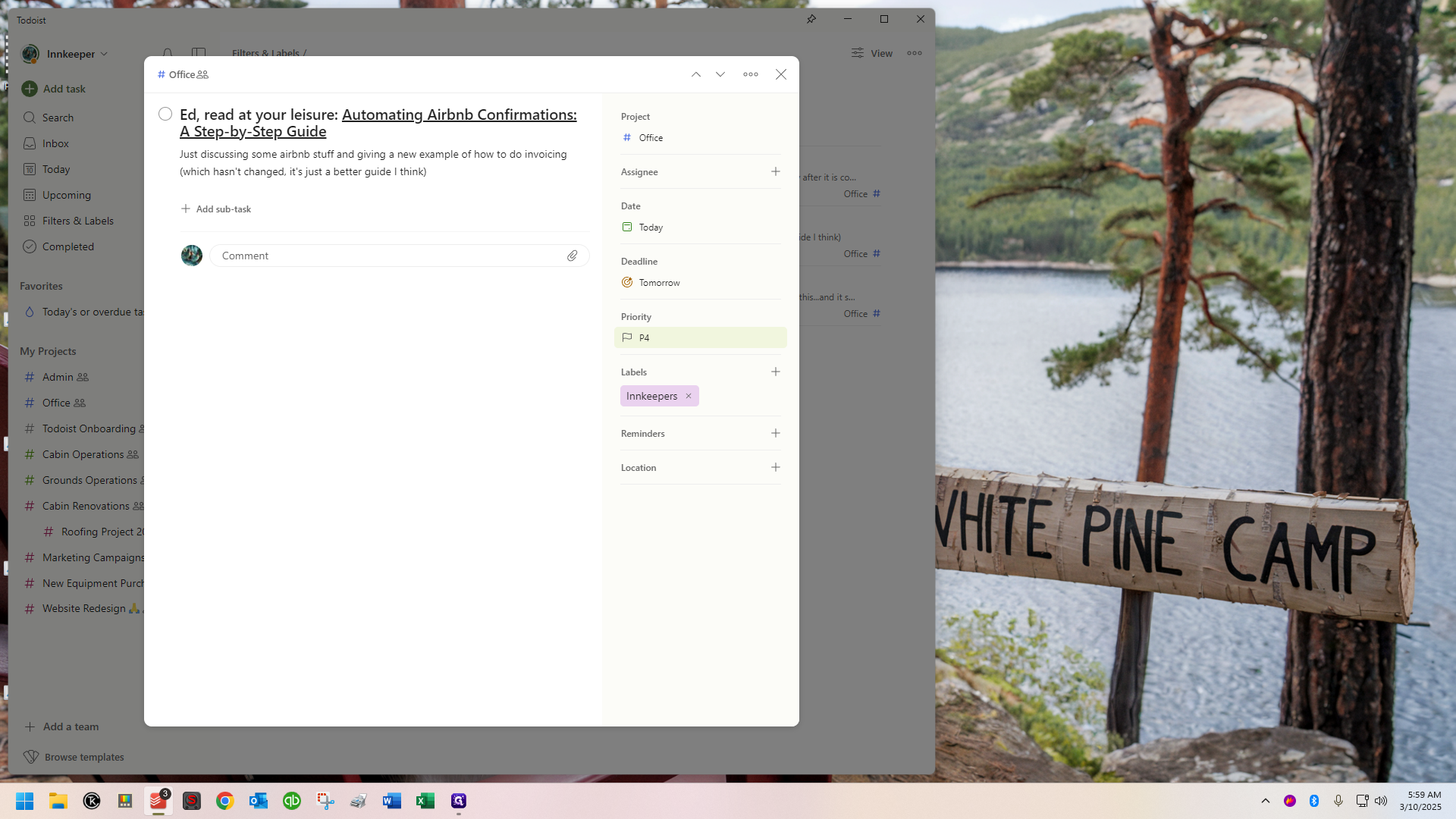 Step #20: Click on "Just discussing some airbnb stuff and giving a new example of how to do invoicing"