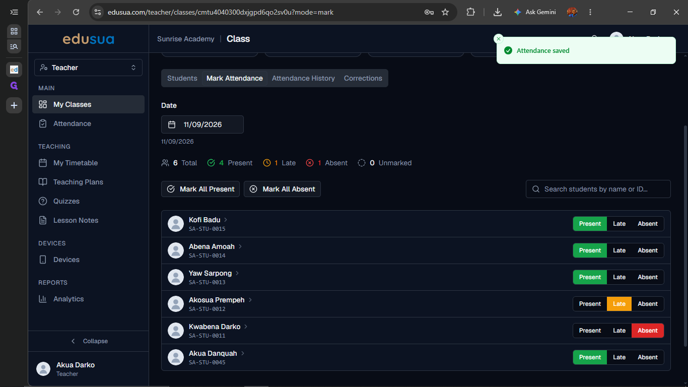 Step #8: Click My Classes in the left navigation sidebar.
