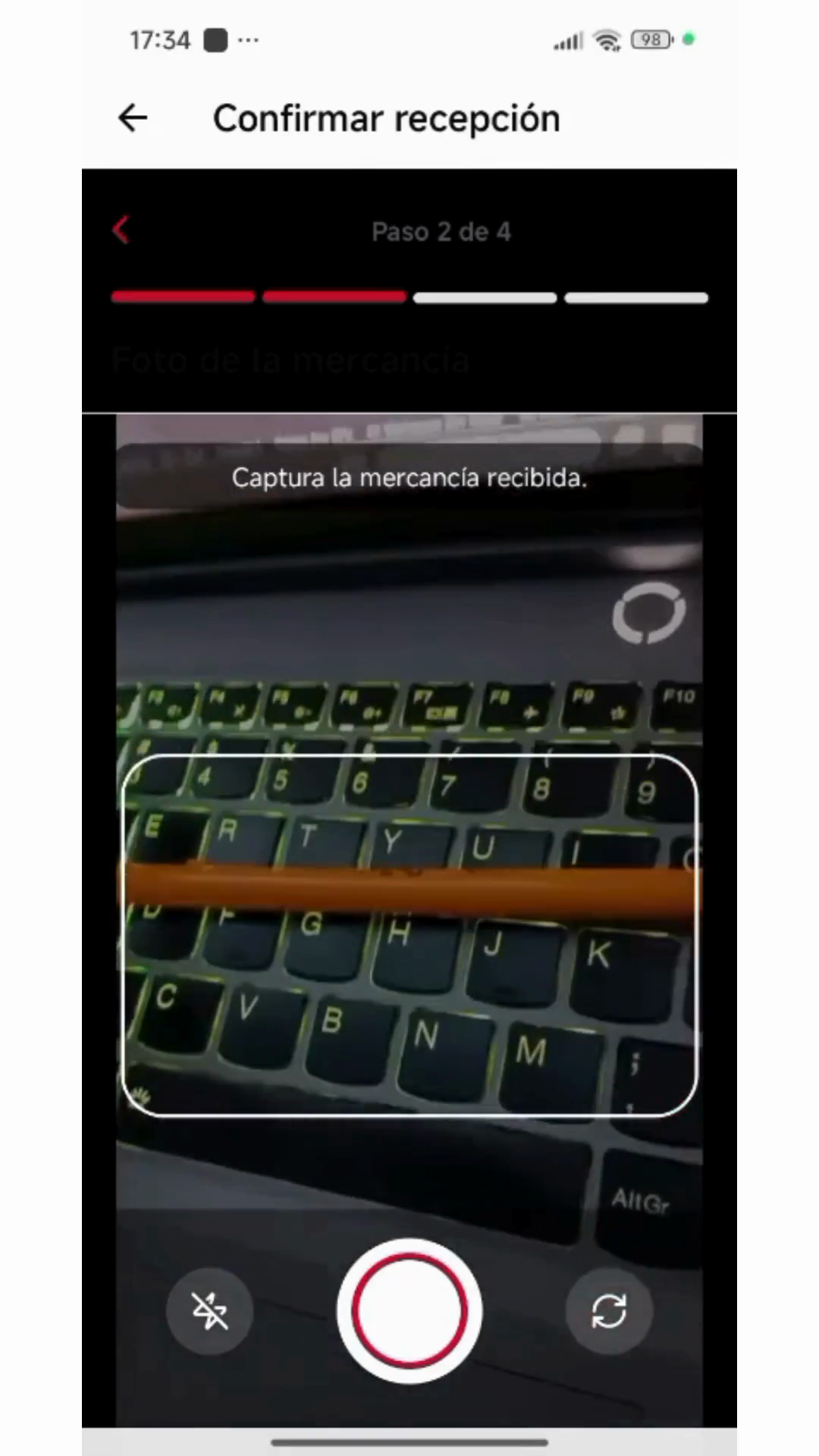 Step #6: Toma una fotografía clara de la mercancía que tienes frente a ti.