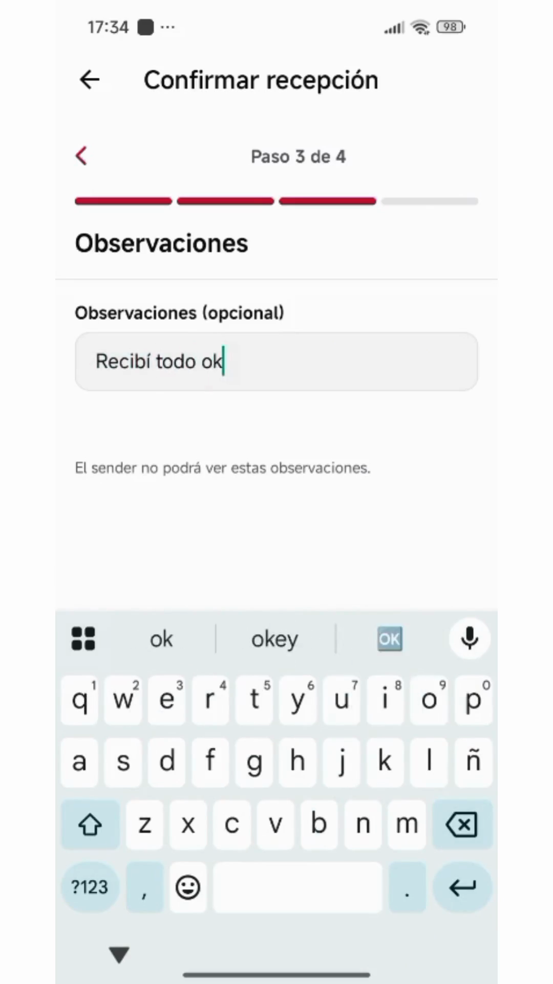 Step #10: Haz clic en Confirmar recepción para validar las notas.