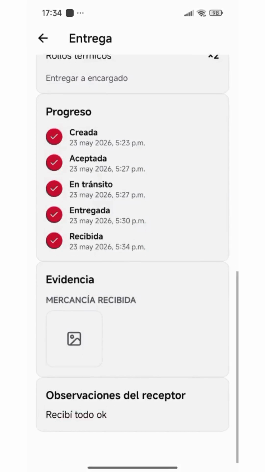 Step #12: Haz clic en la imagen dentro de la sección Evidencia si deseas revisar la fotografía capturada.