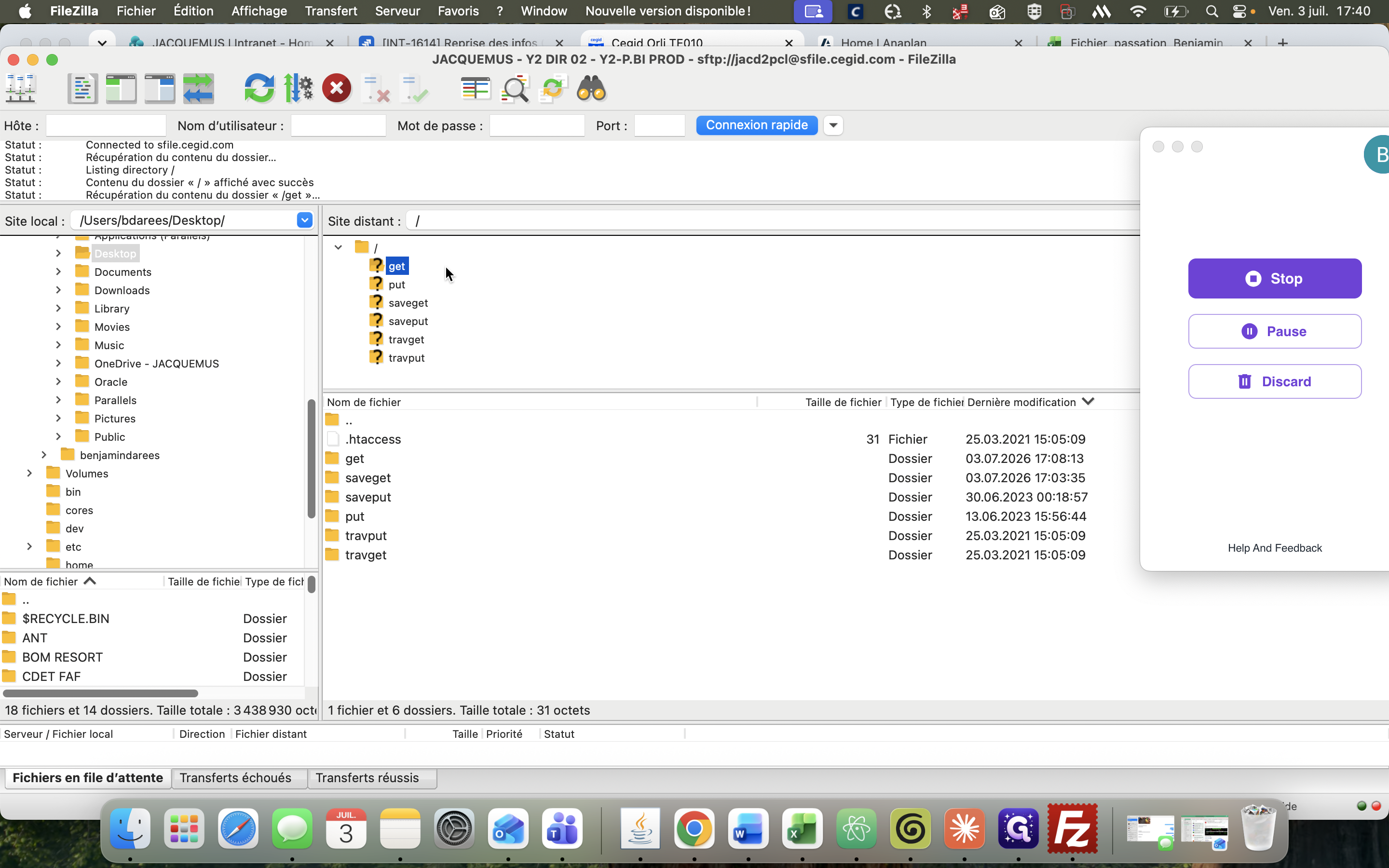 Step #9: Dans l'arborescence du site distant, ouvrez le dossier get.