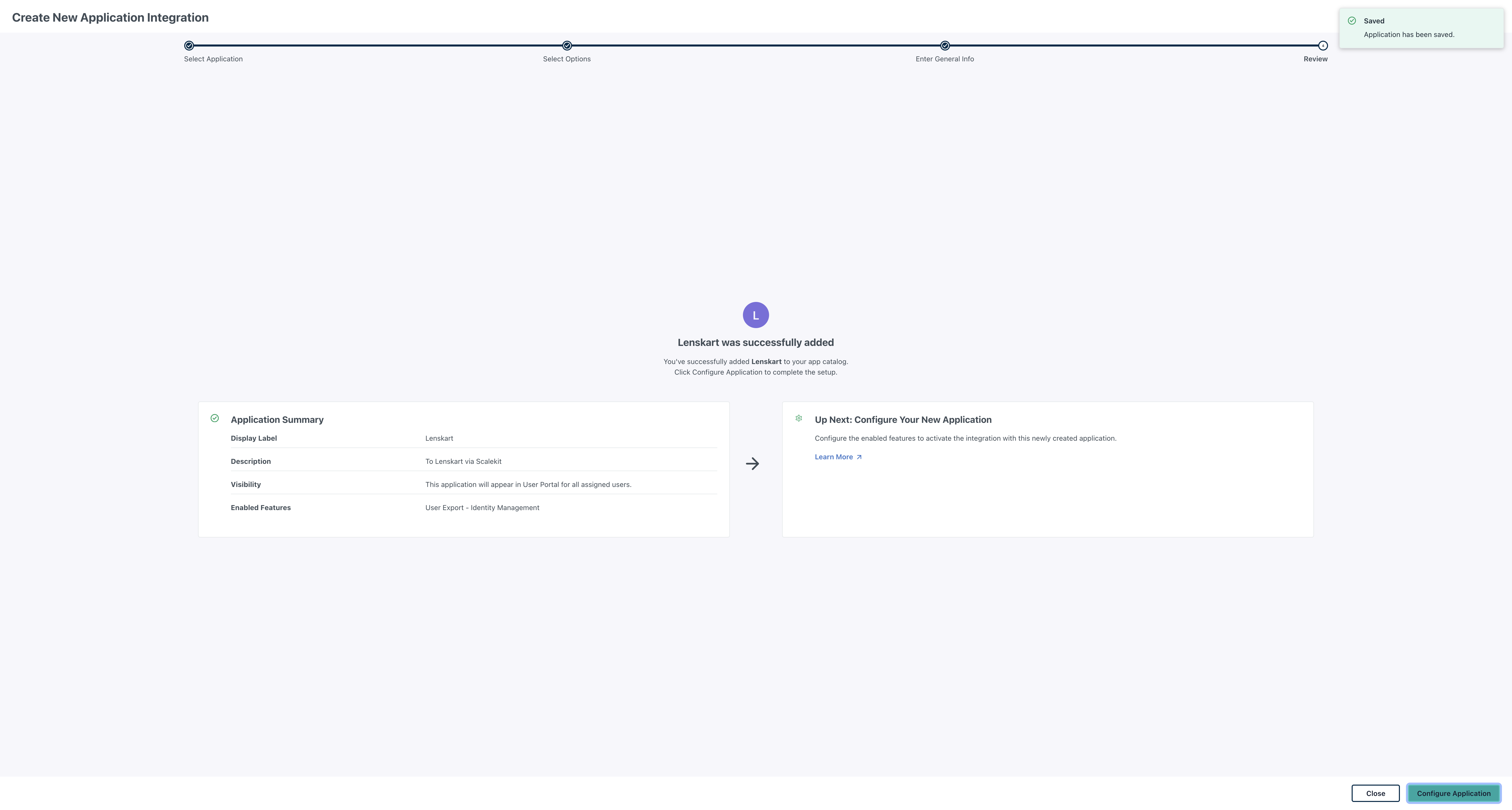Step #25: Click on "Configure Application"