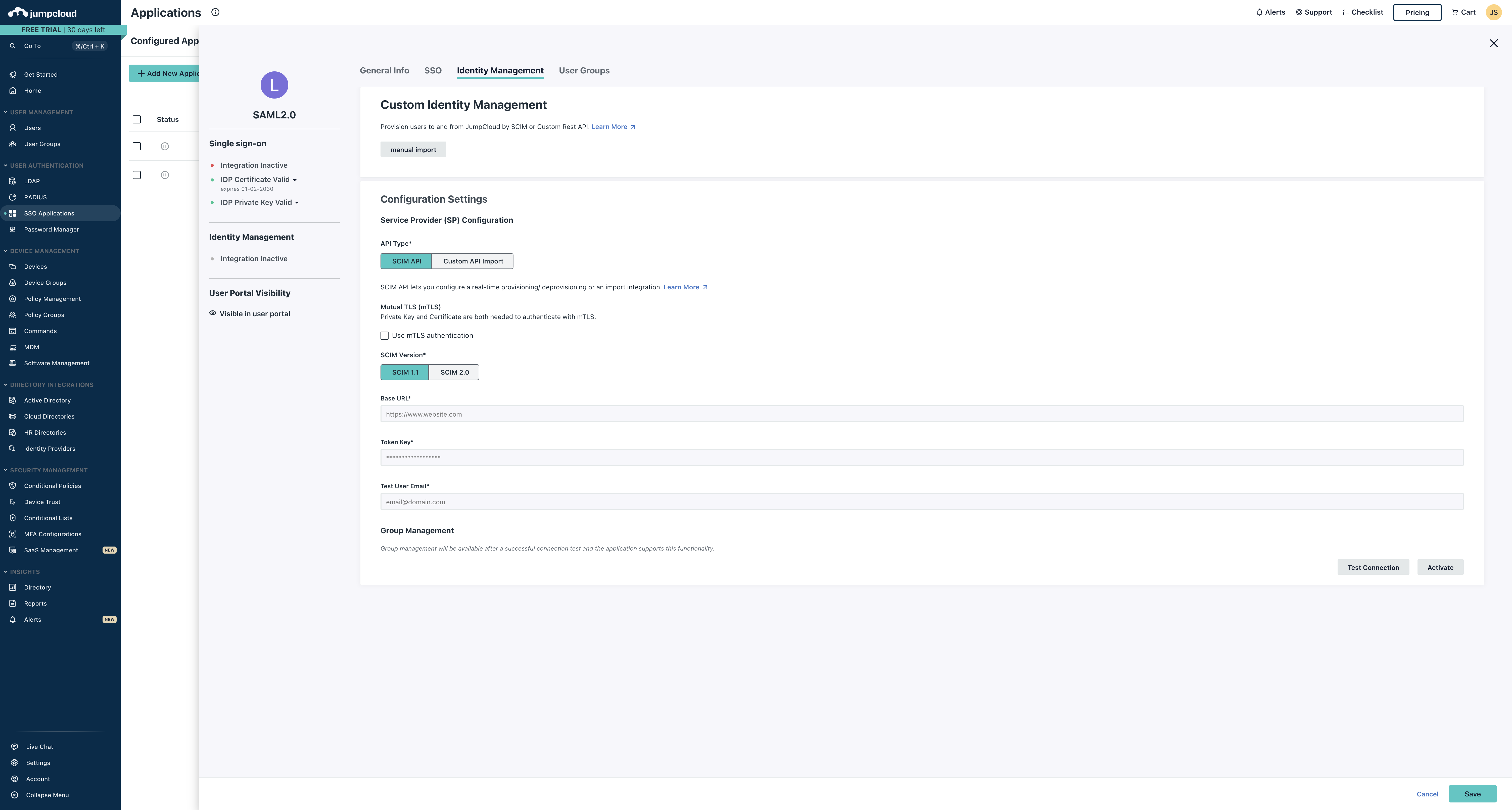 Step #27: Click on "SCIM 2.0"