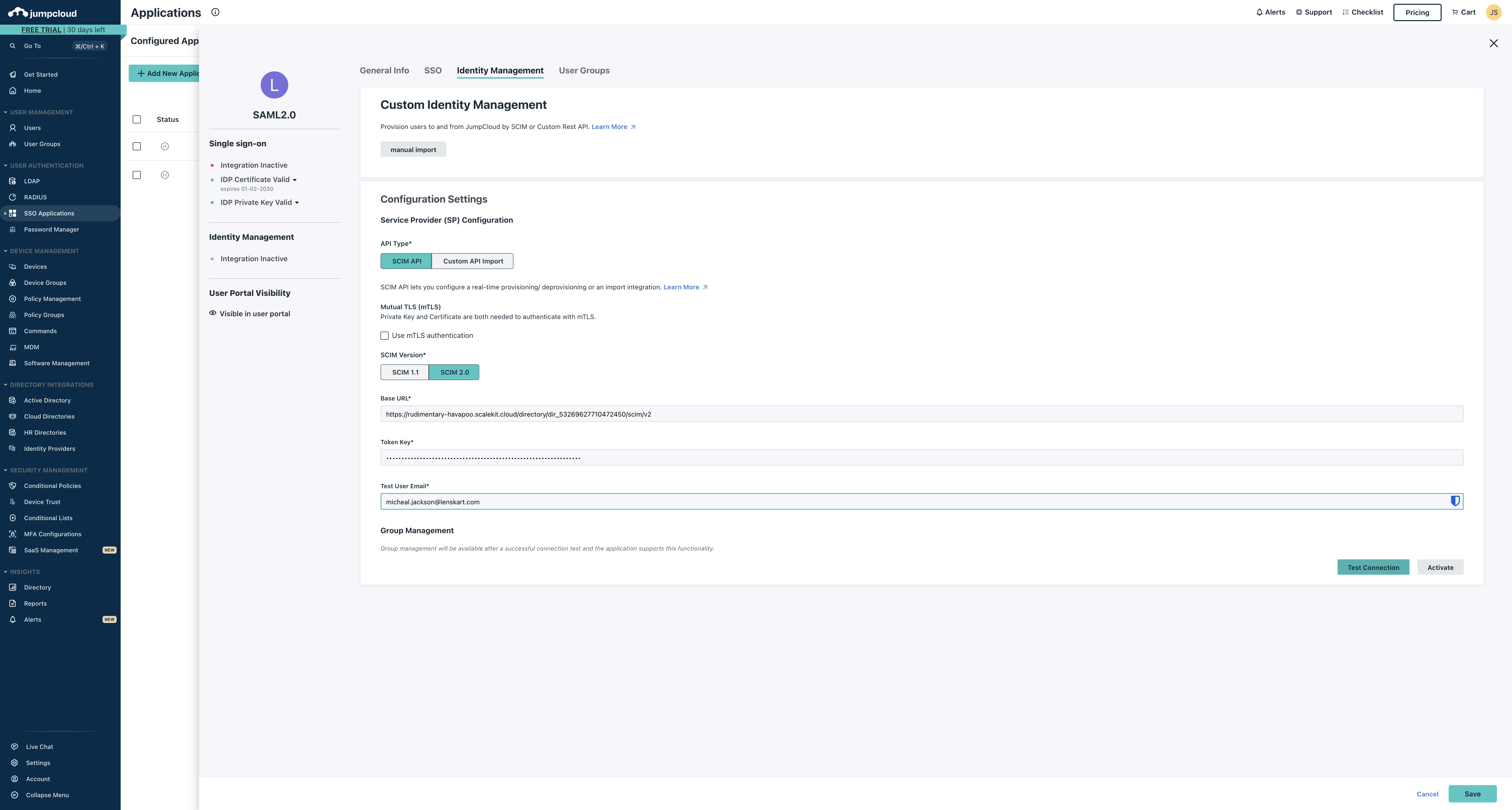 Step #60: Click on "Test Connection"