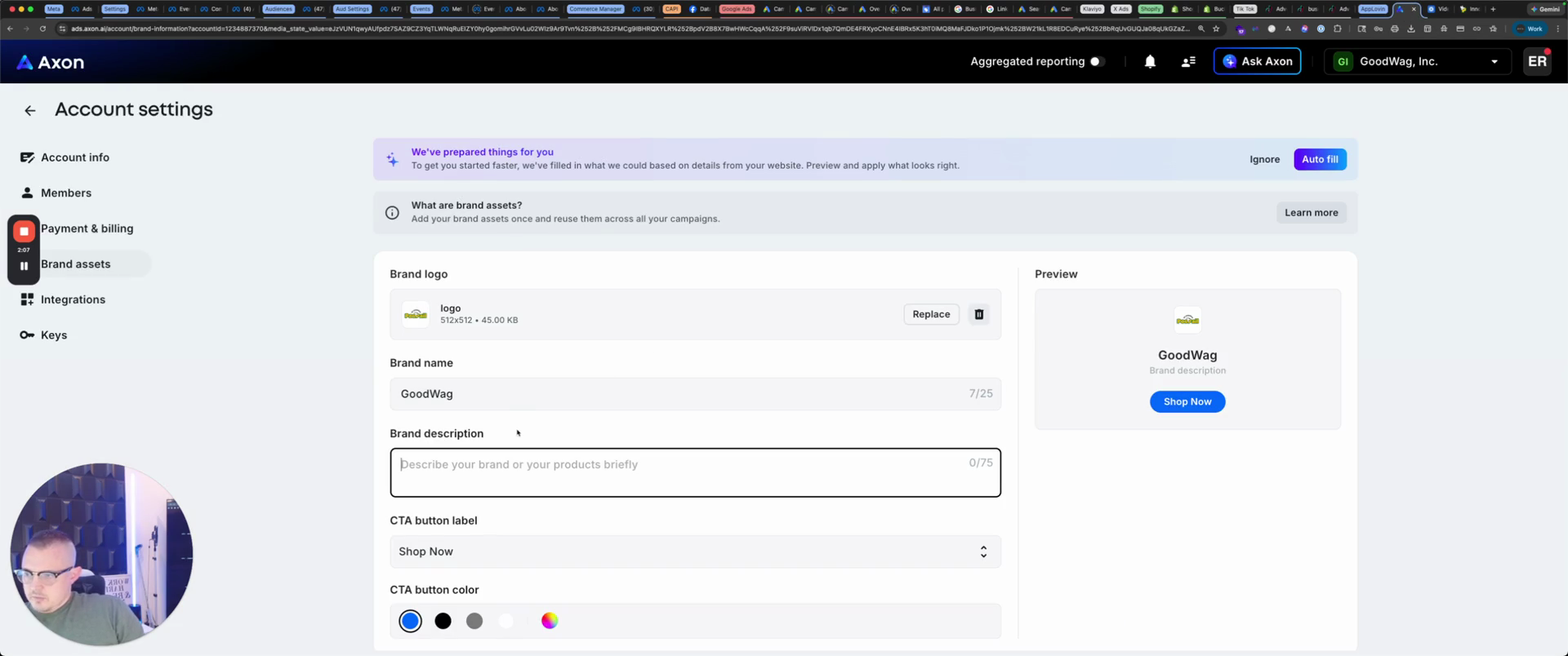 Step #28: Click in the 'Brand description' text field.