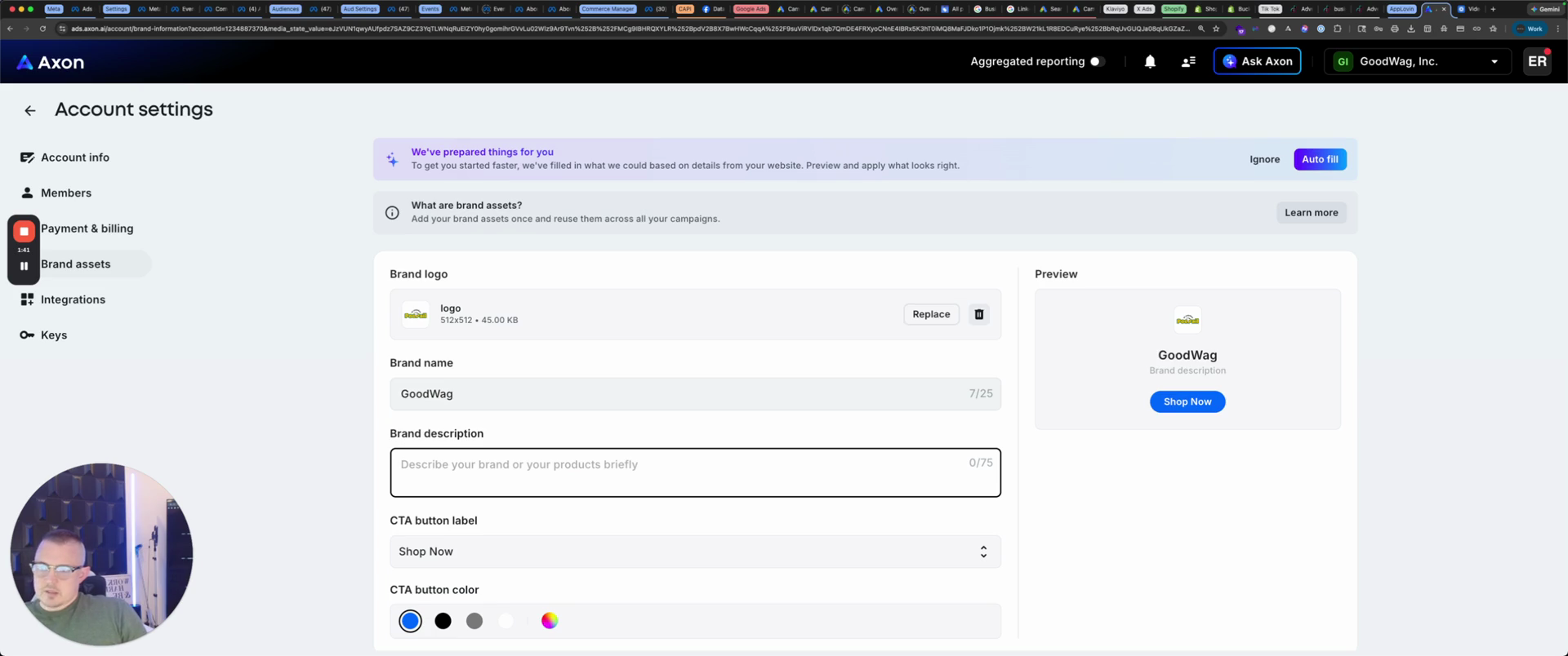 Step #24: Click into the 'Brand description' text field.