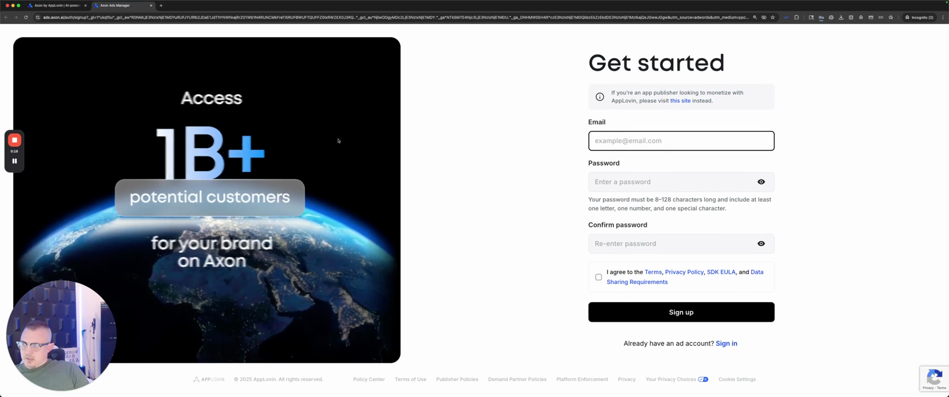 Step #6: Click the Sign up button.