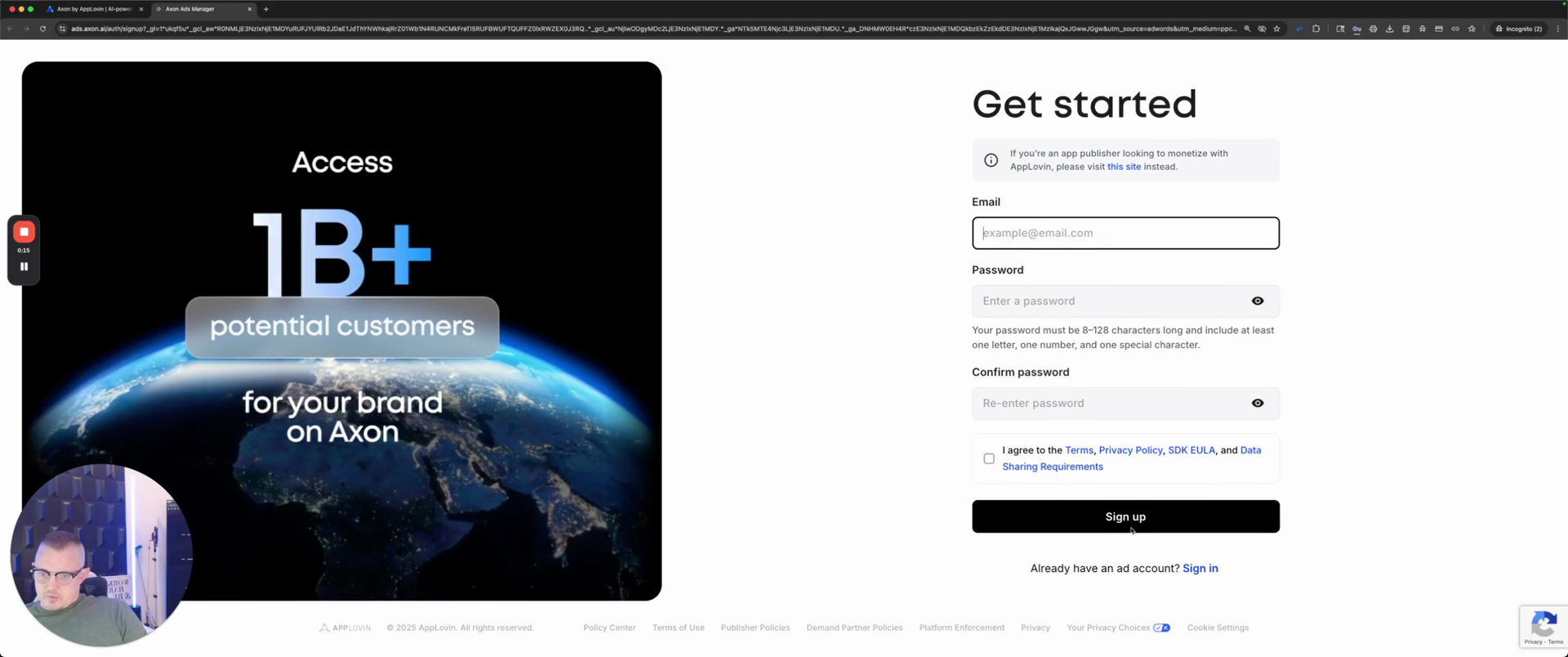 Step #5: Click the checkbox to agree to the Terms.