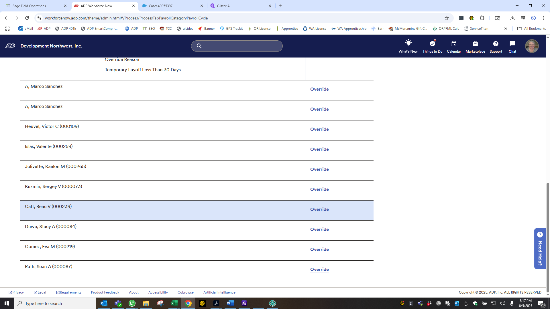 Step #14: Click on "Override"