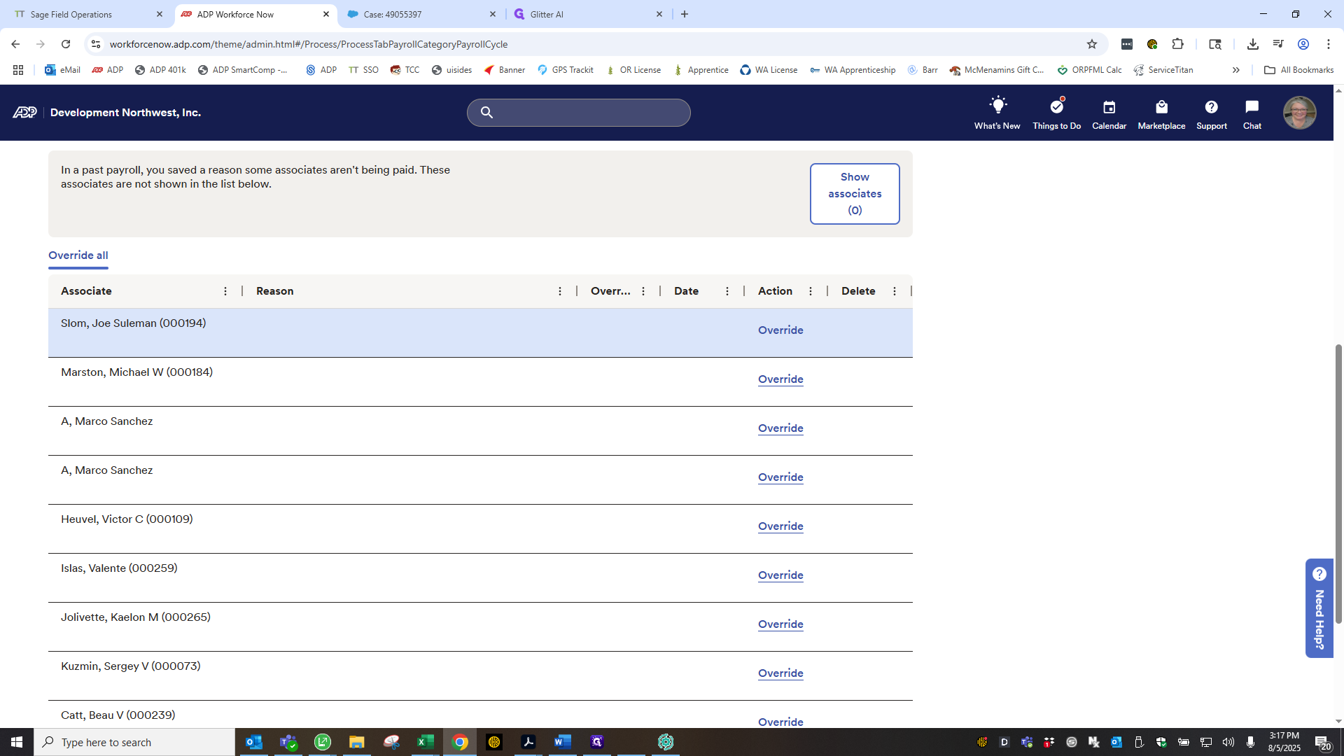 Step #5: Click on "Override"