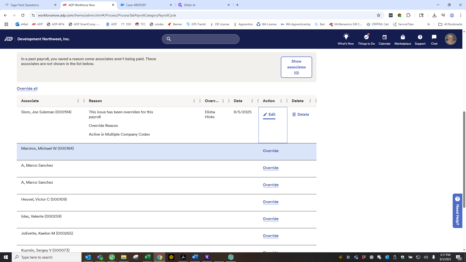 Step #9: Click on "Override"