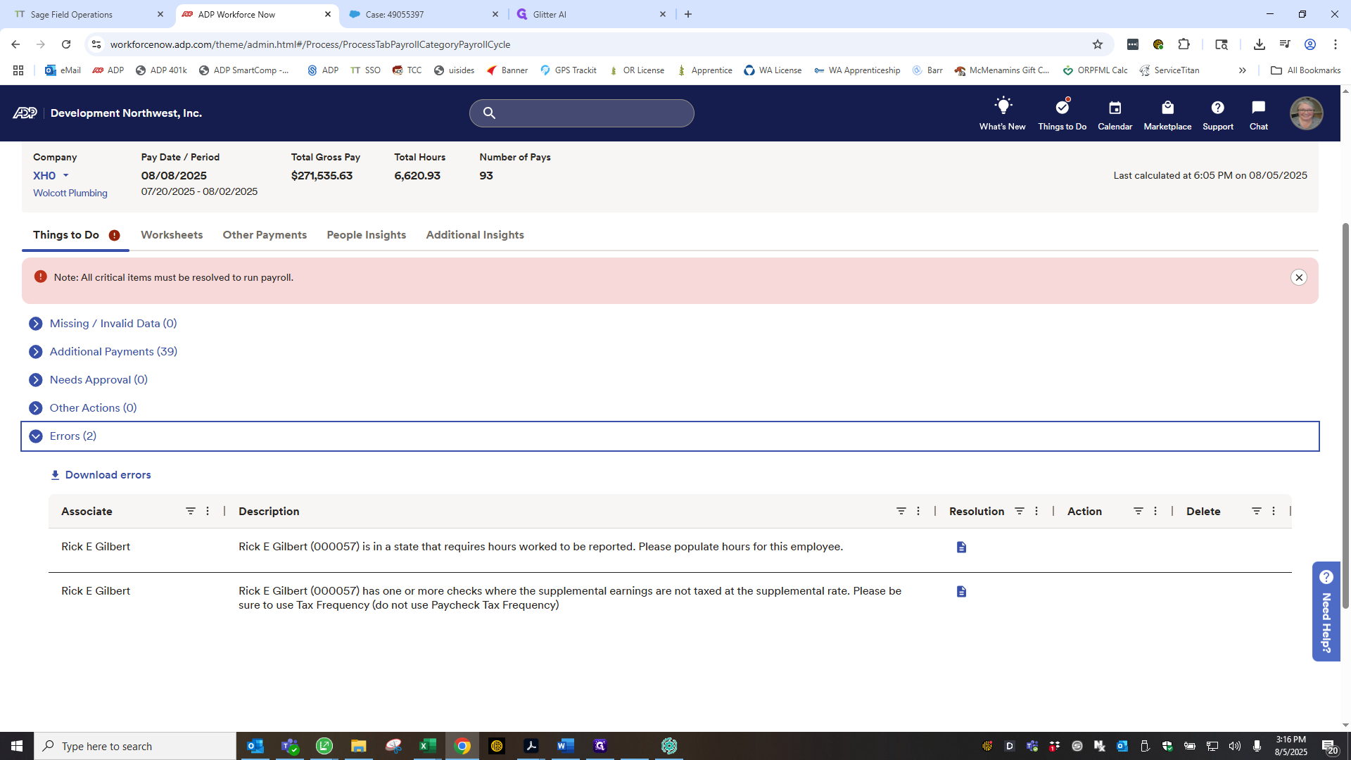 Step #3: Click on "Errors"