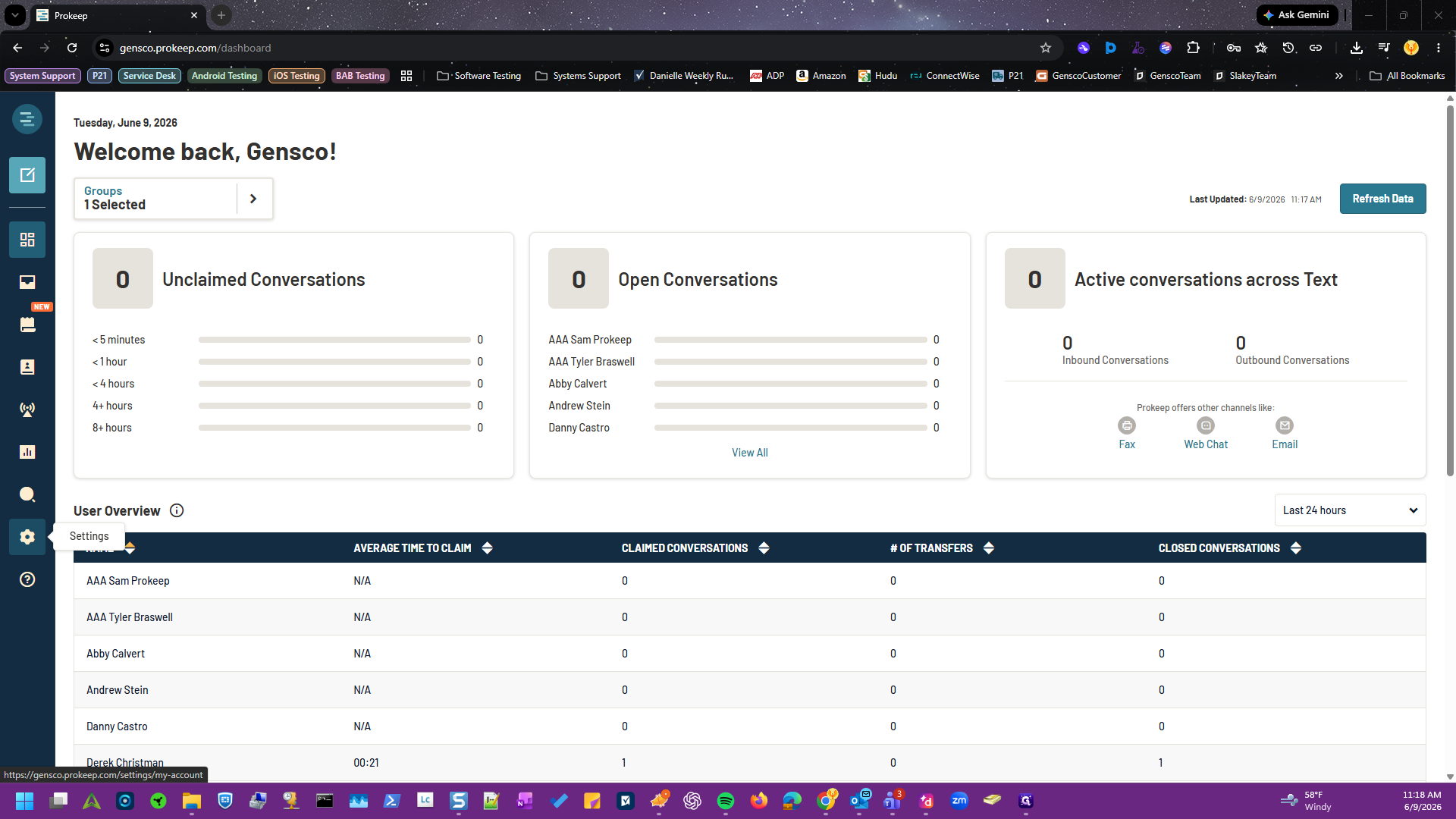 Step #1: Click the Settings gear icon in the left-hand navigation menu.