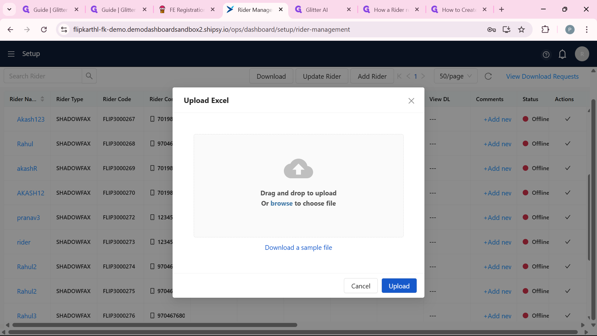 Step #9: Click on "Download a sample file".