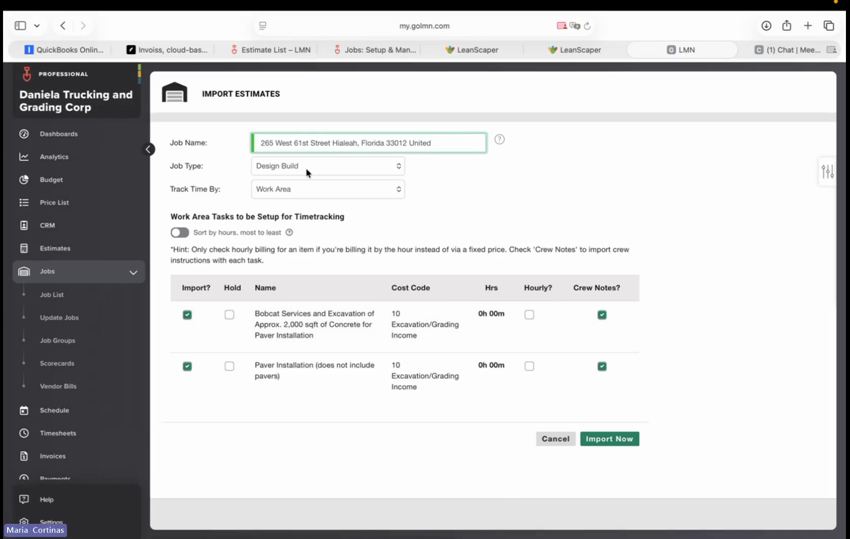 Step #4: Click the Job Type dropdown and select the appropriate job type, such as Bobcat Services - Excavation & Grading.
