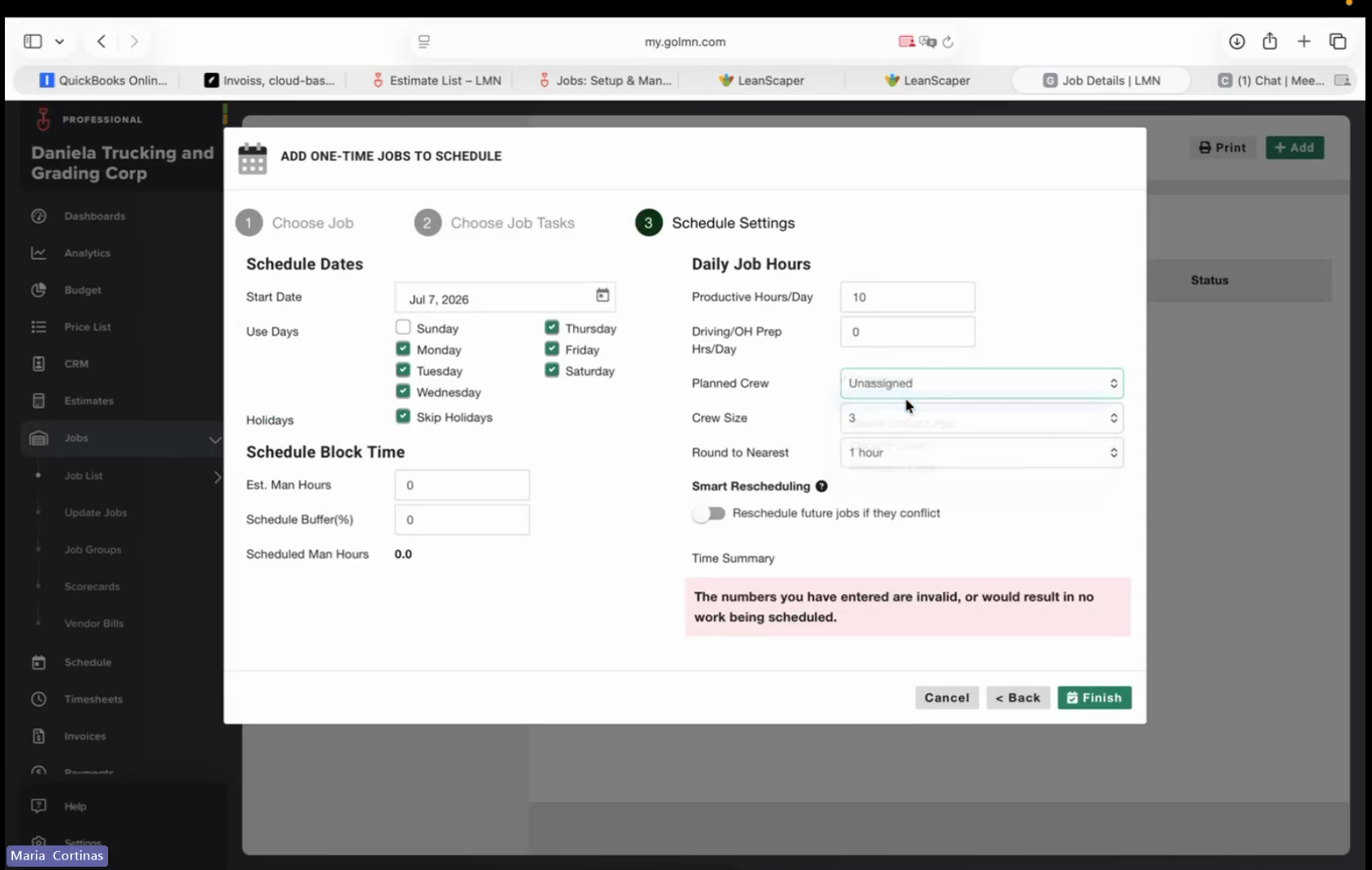Step #18: Open the Planned Crew dropdown menu and select the assigned crew lead.