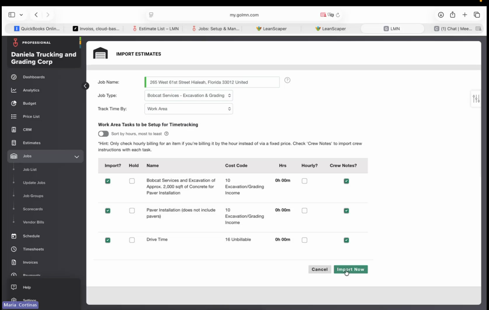 Step #6: Click the Import Now button to finalize the creation of the job.