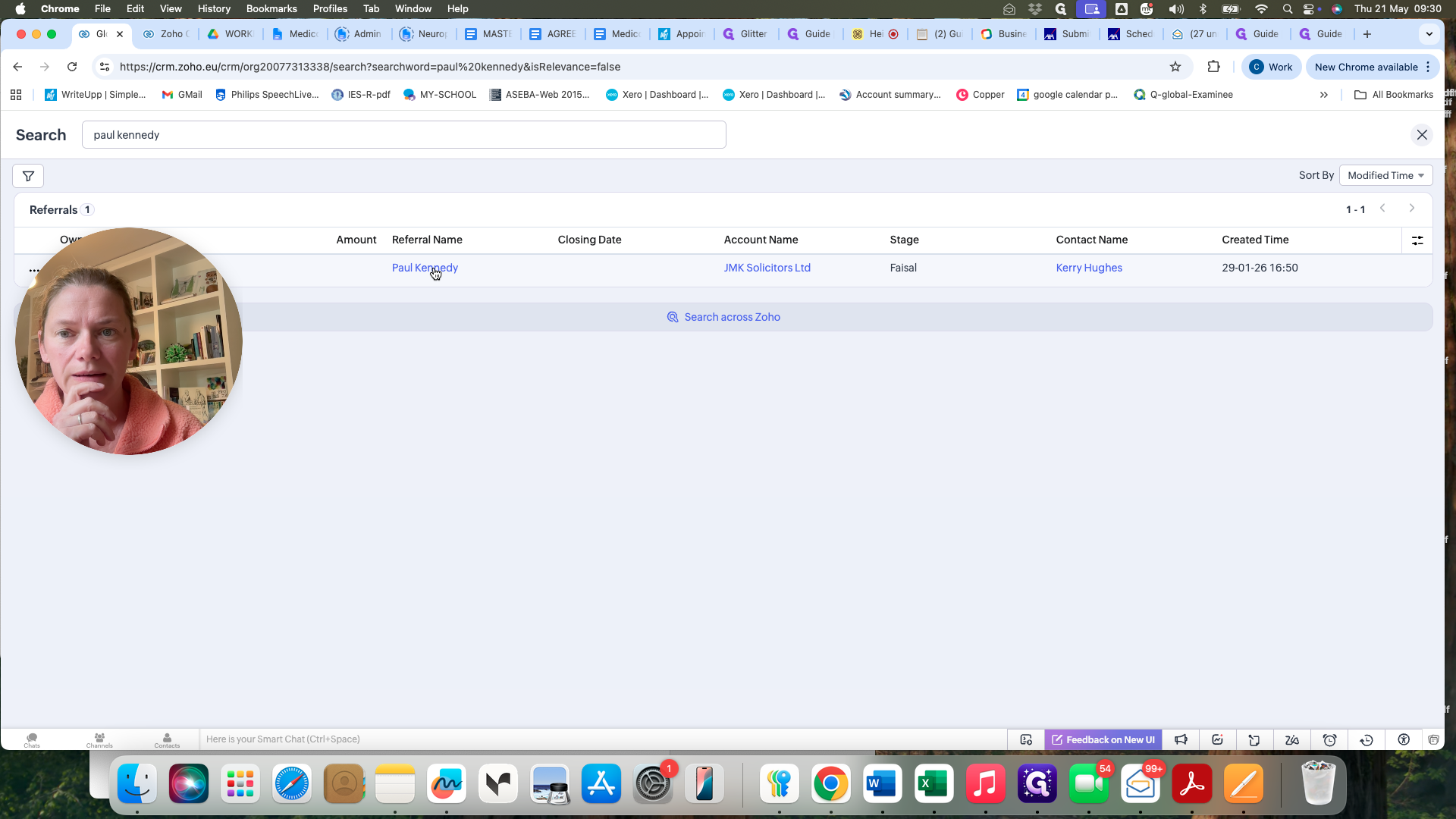 Step #9: Click the client's name in the search results to open their referral dashboard.