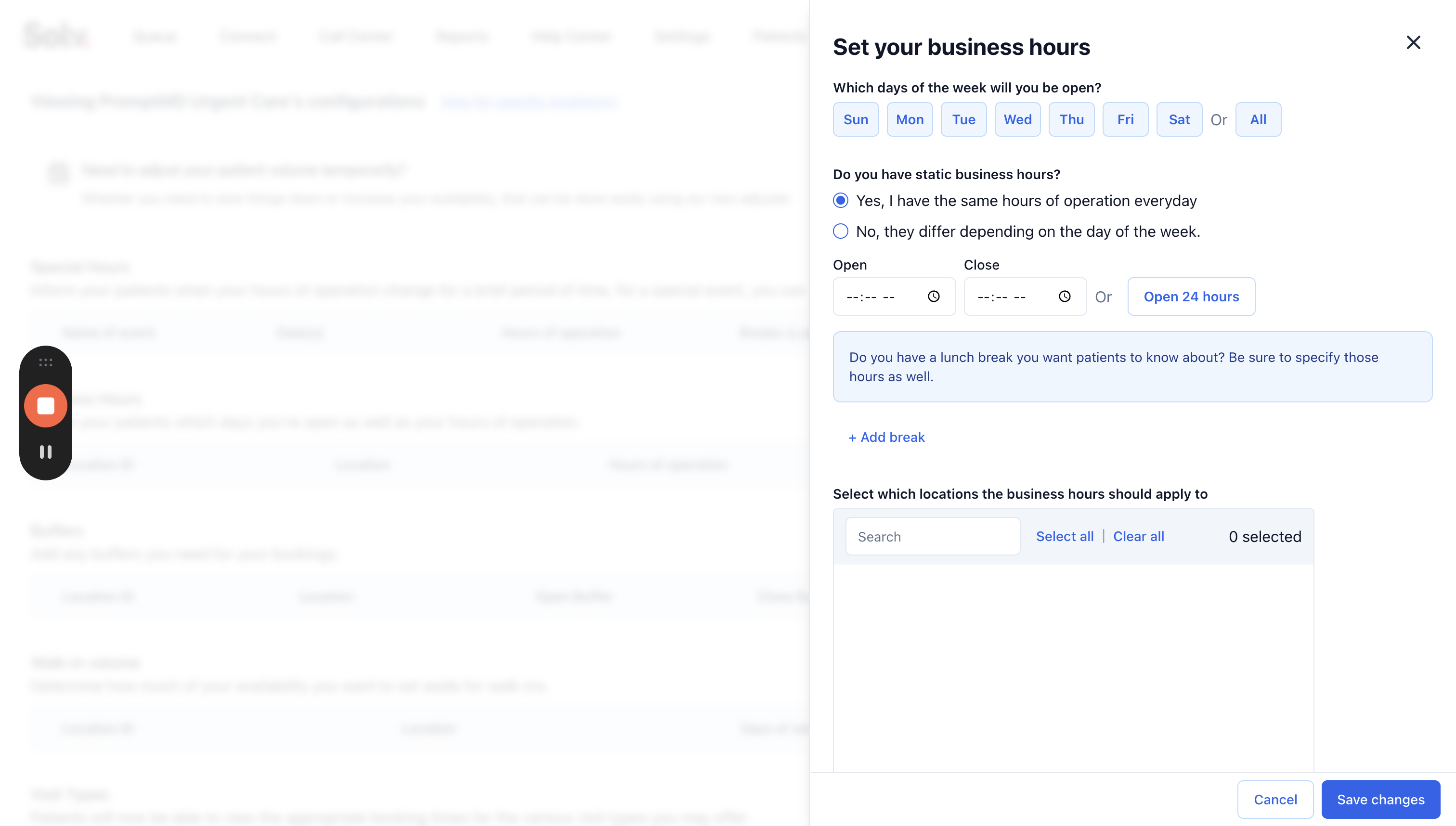 Step #8: Click "Yes , I have the same hours of op ○ No , they differ depending on the"