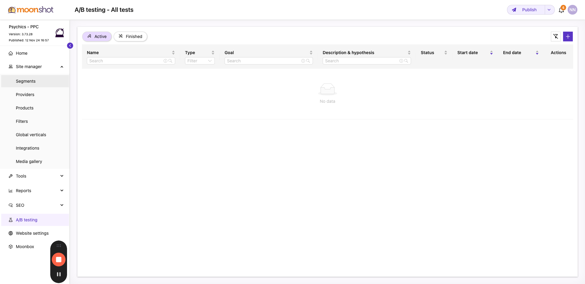 Step #8: Click on "Segments"