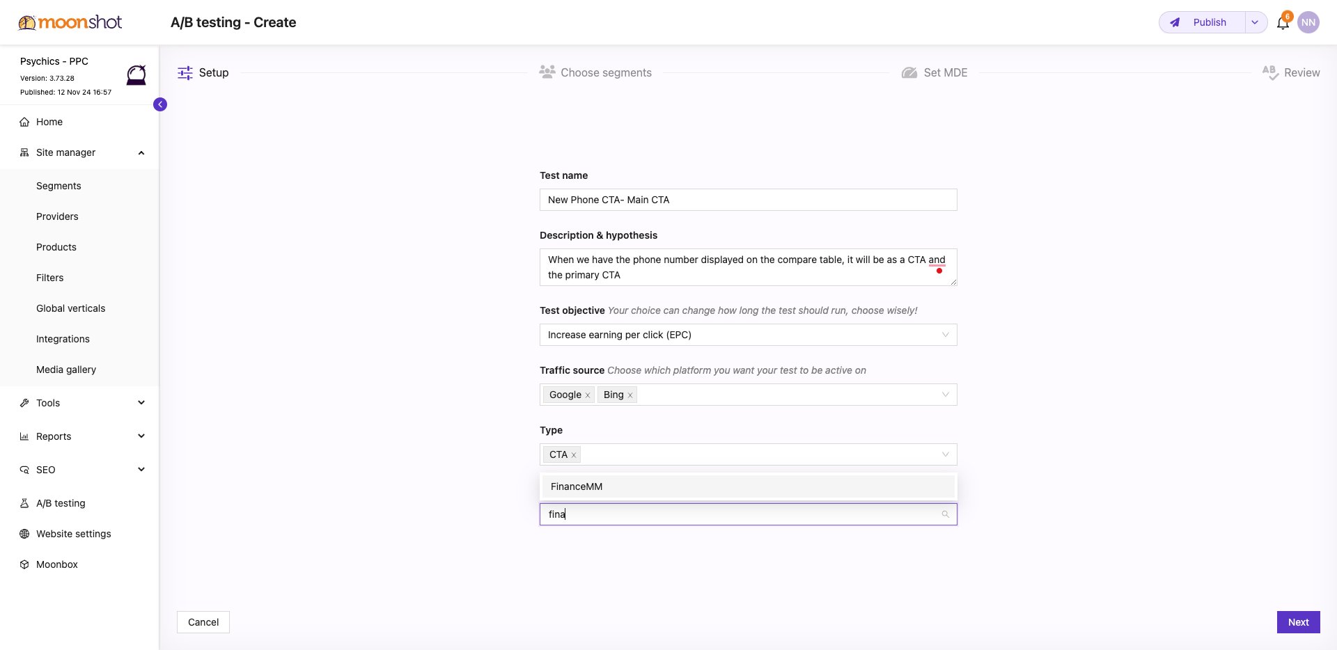 Step #50: Click on "FinanceMM"