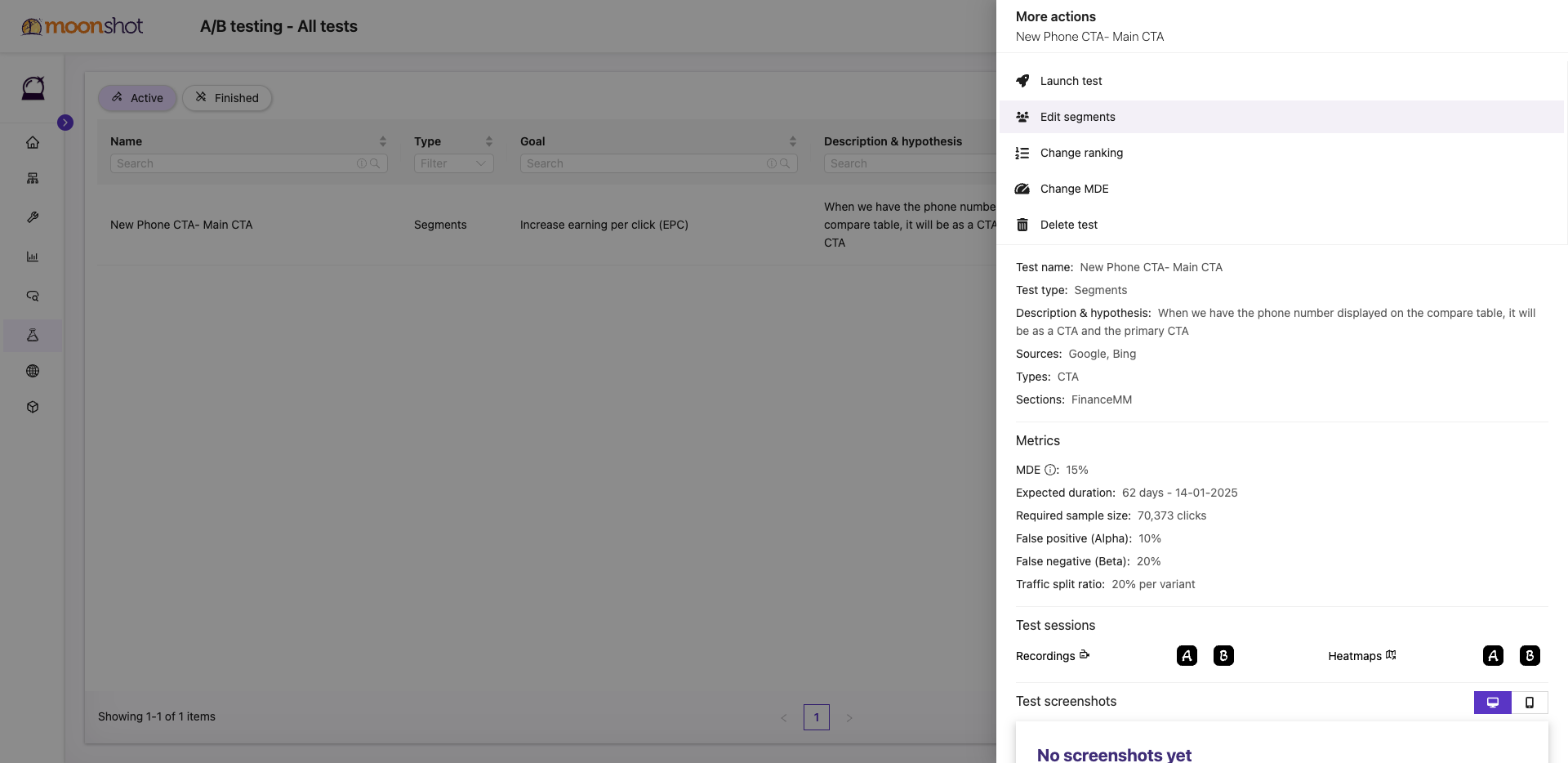 Step #154: Click on "Edit segments"
