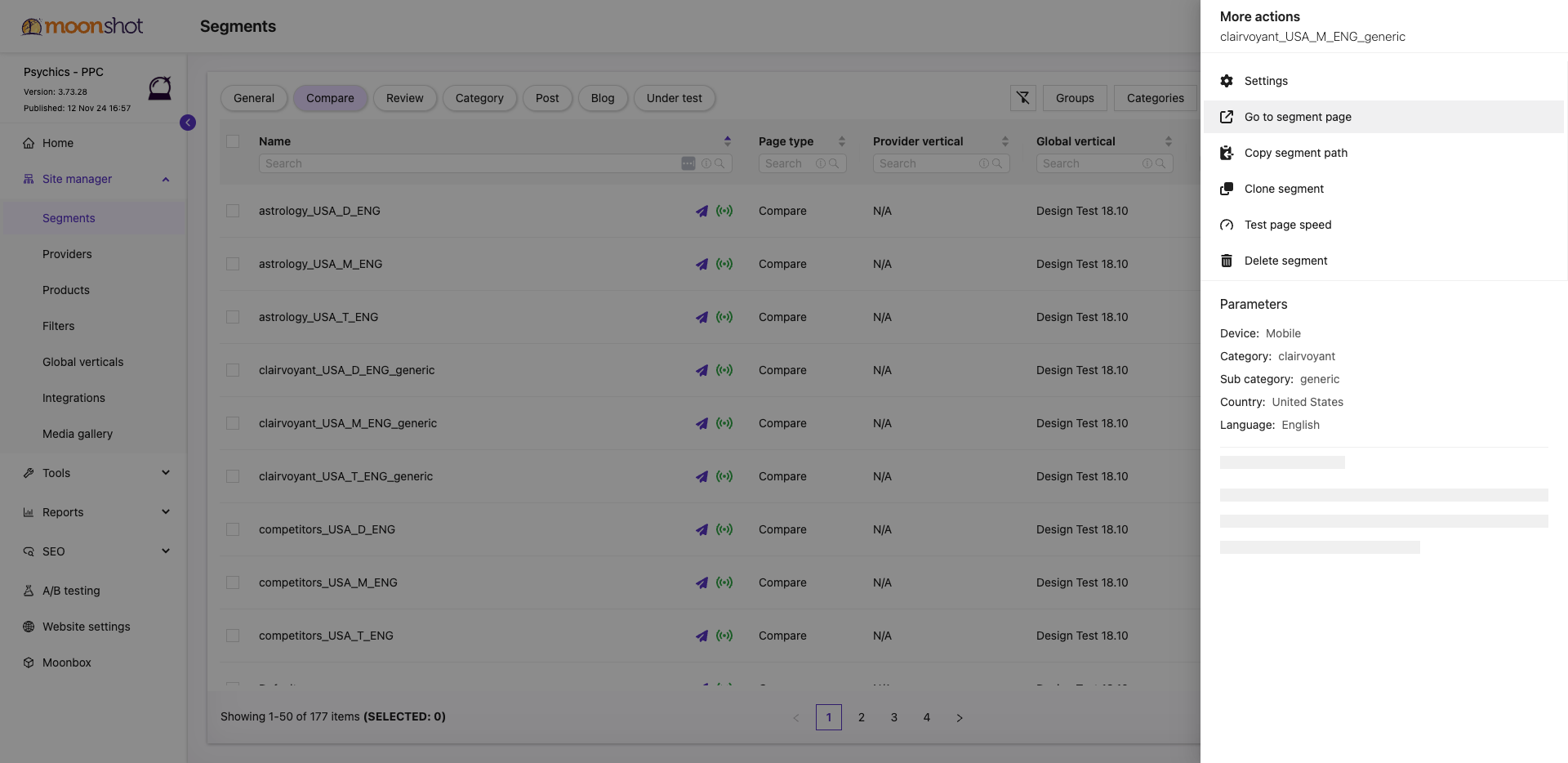 Step #16: Click on "Go to segment page"